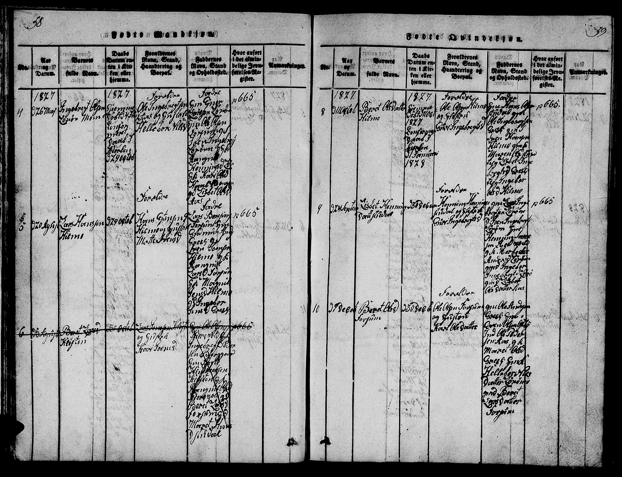 Ministerialprotokoller, klokkerbøker og fødselsregistre - Sør-Trøndelag, SAT/A-1456/698/L1164: Parish register (copy) no. 698C01, 1816-1861, p. 58-59