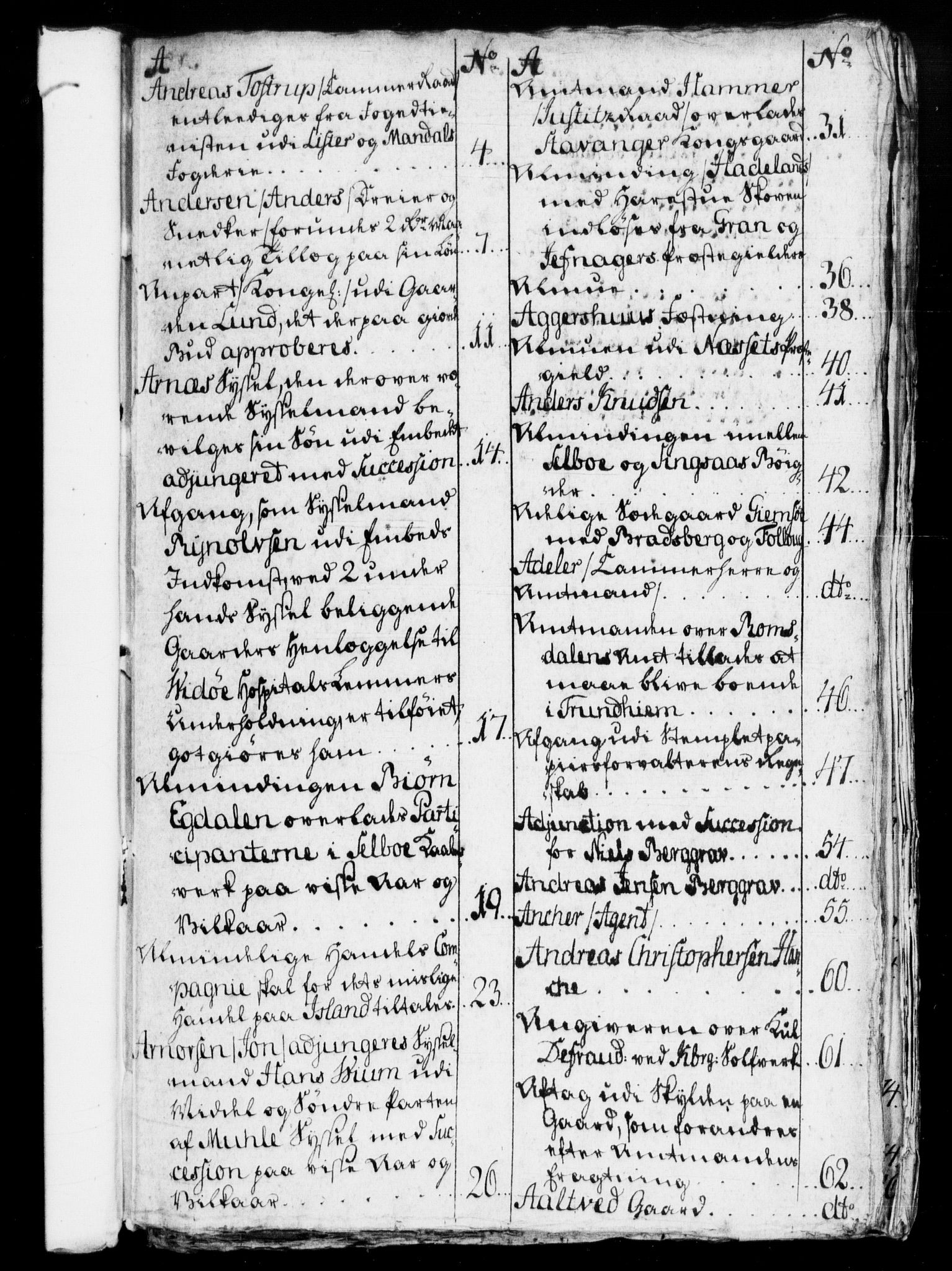Rentekammeret, Kammerkanselliet, RA/EA-3111/G/Gf/Gfb/L0007: Register til norske relasjons- og resolusjonsprotokoller (merket RK 52.102), 1765-1771, p. 307