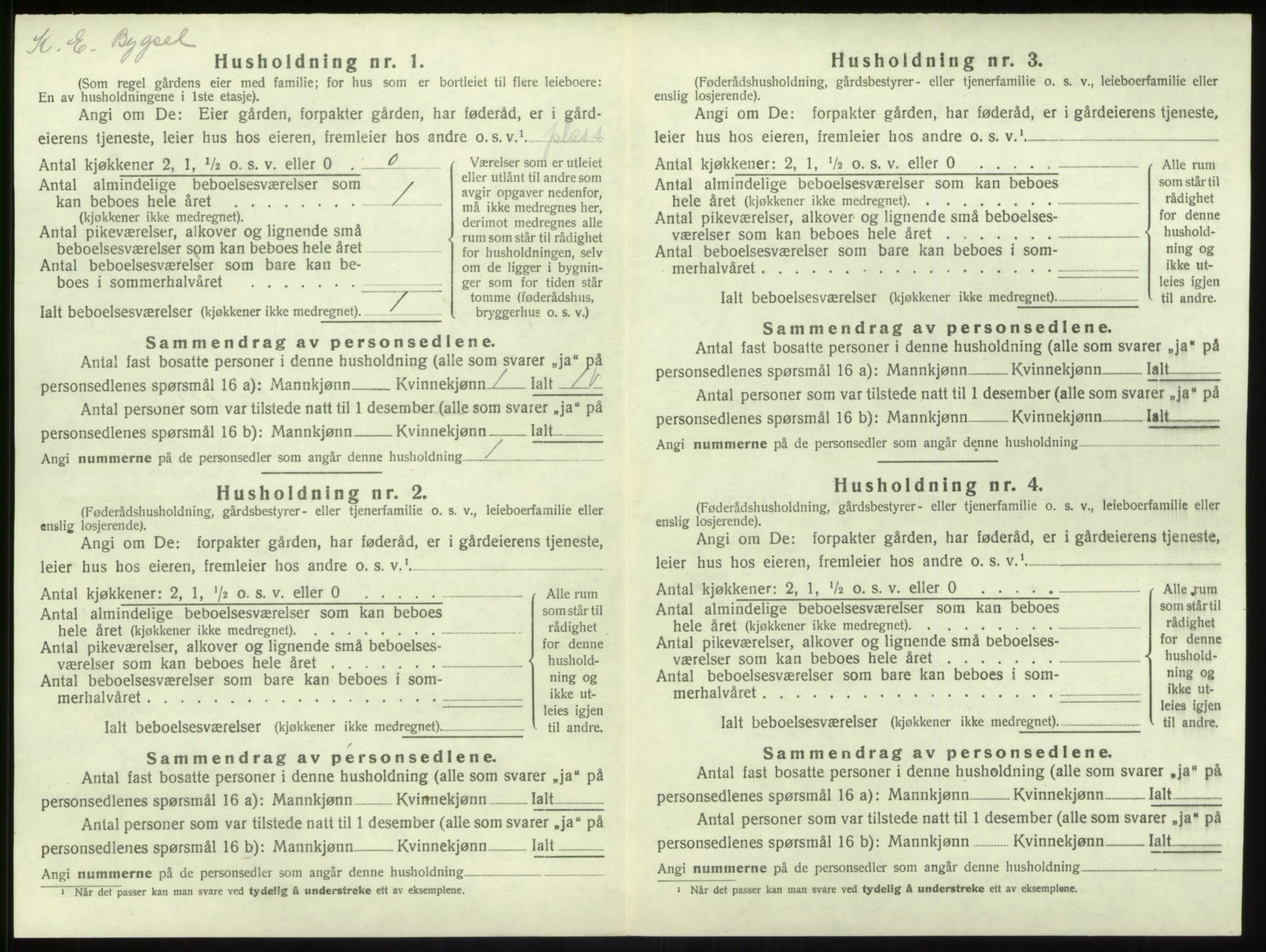 SAB, 1920 census for Hyllestad, 1920, p. 204