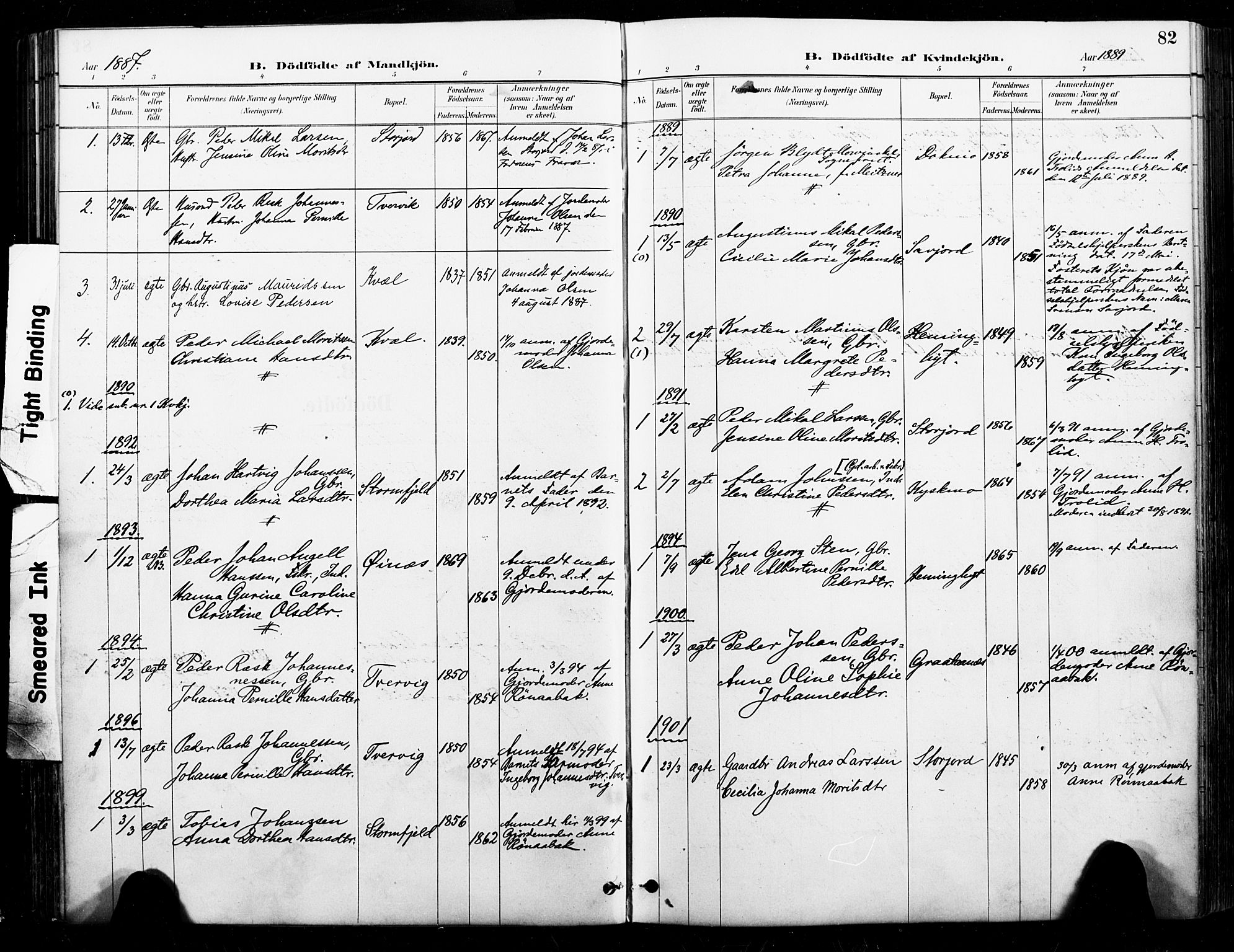 Ministerialprotokoller, klokkerbøker og fødselsregistre - Nordland, AV/SAT-A-1459/846/L0646: Parish register (official) no. 846A04, 1887-1901, p. 82