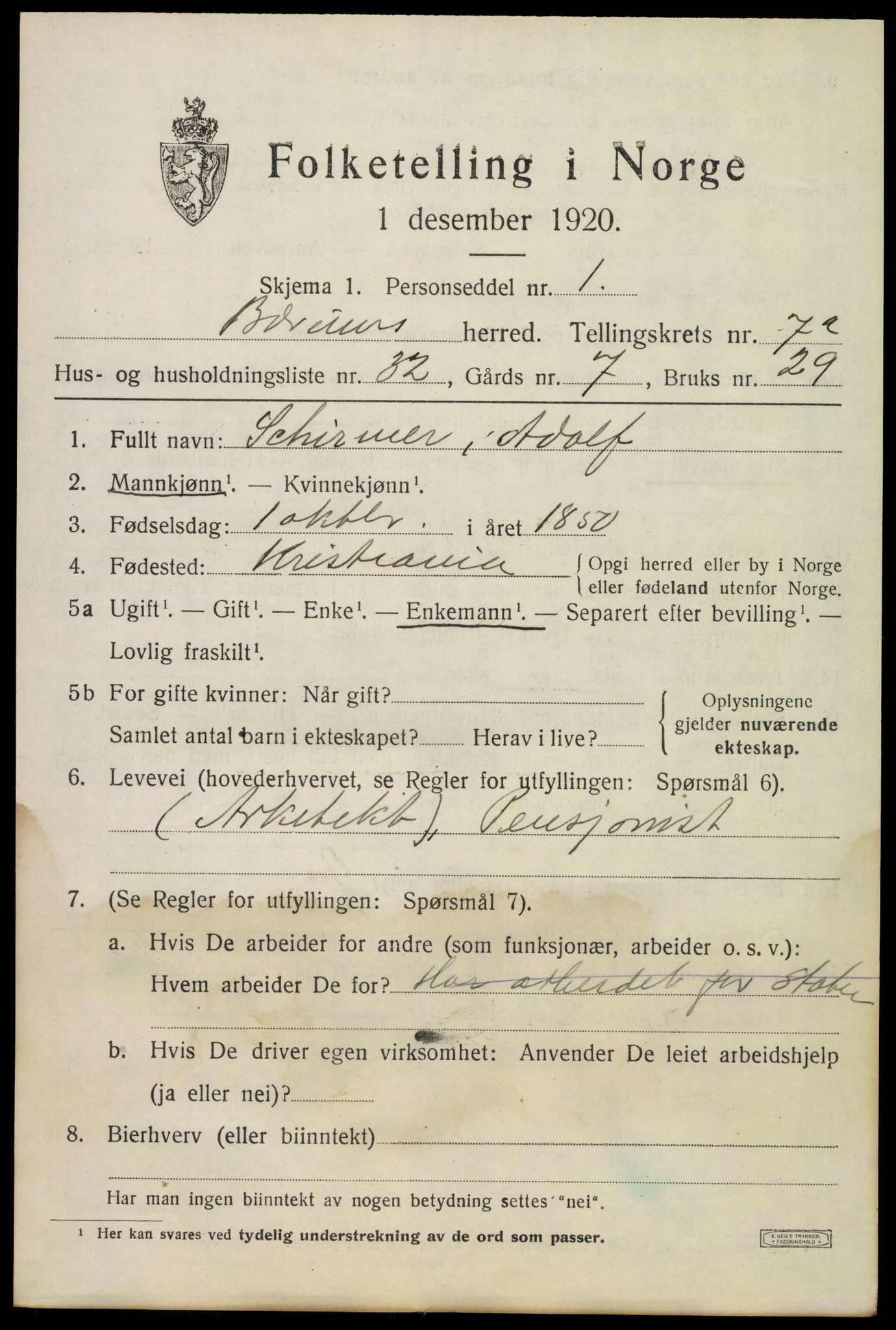 SAO, 1920 census for Bærum, 1920, p. 16428