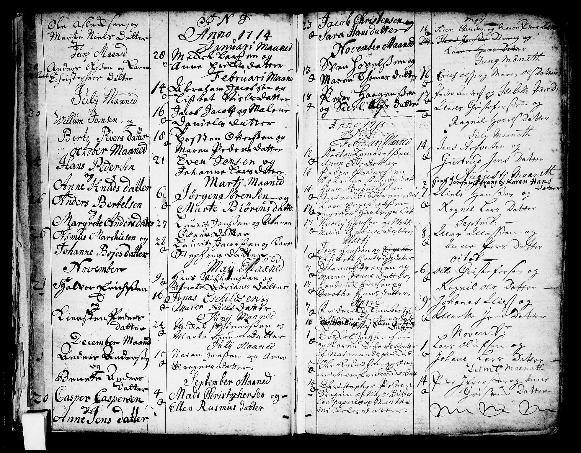 Oslo domkirke Kirkebøker, AV/SAO-A-10752/F/Fa/L0002: Parish register (official) no. 2, 1705-1730, p. 5