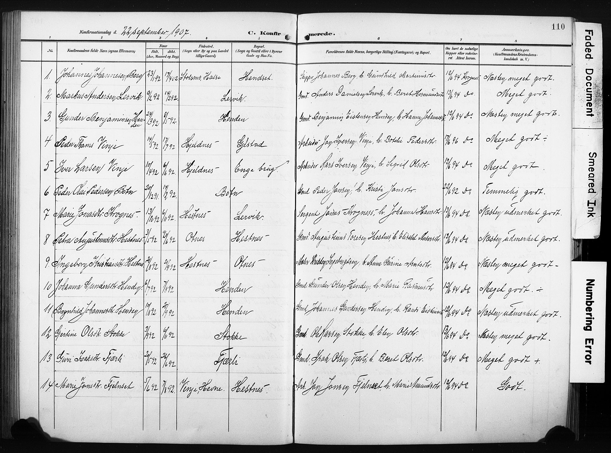 Ministerialprotokoller, klokkerbøker og fødselsregistre - Møre og Romsdal, AV/SAT-A-1454/580/L0927: Parish register (copy) no. 580C02, 1904-1932, p. 110