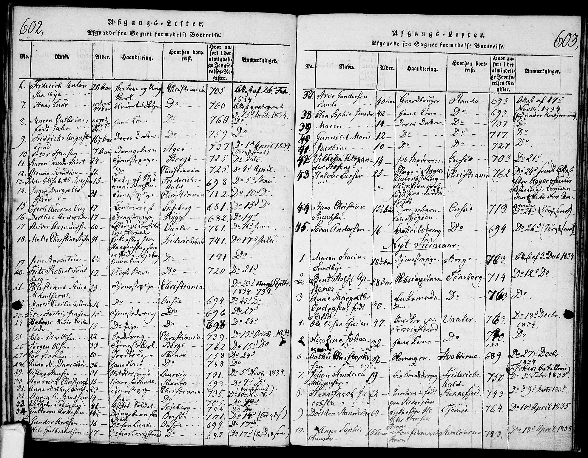 Glemmen prestekontor Kirkebøker, SAO/A-10908/F/Fa/L0004: Parish register (official) no. 4, 1816-1838, p. 602-603