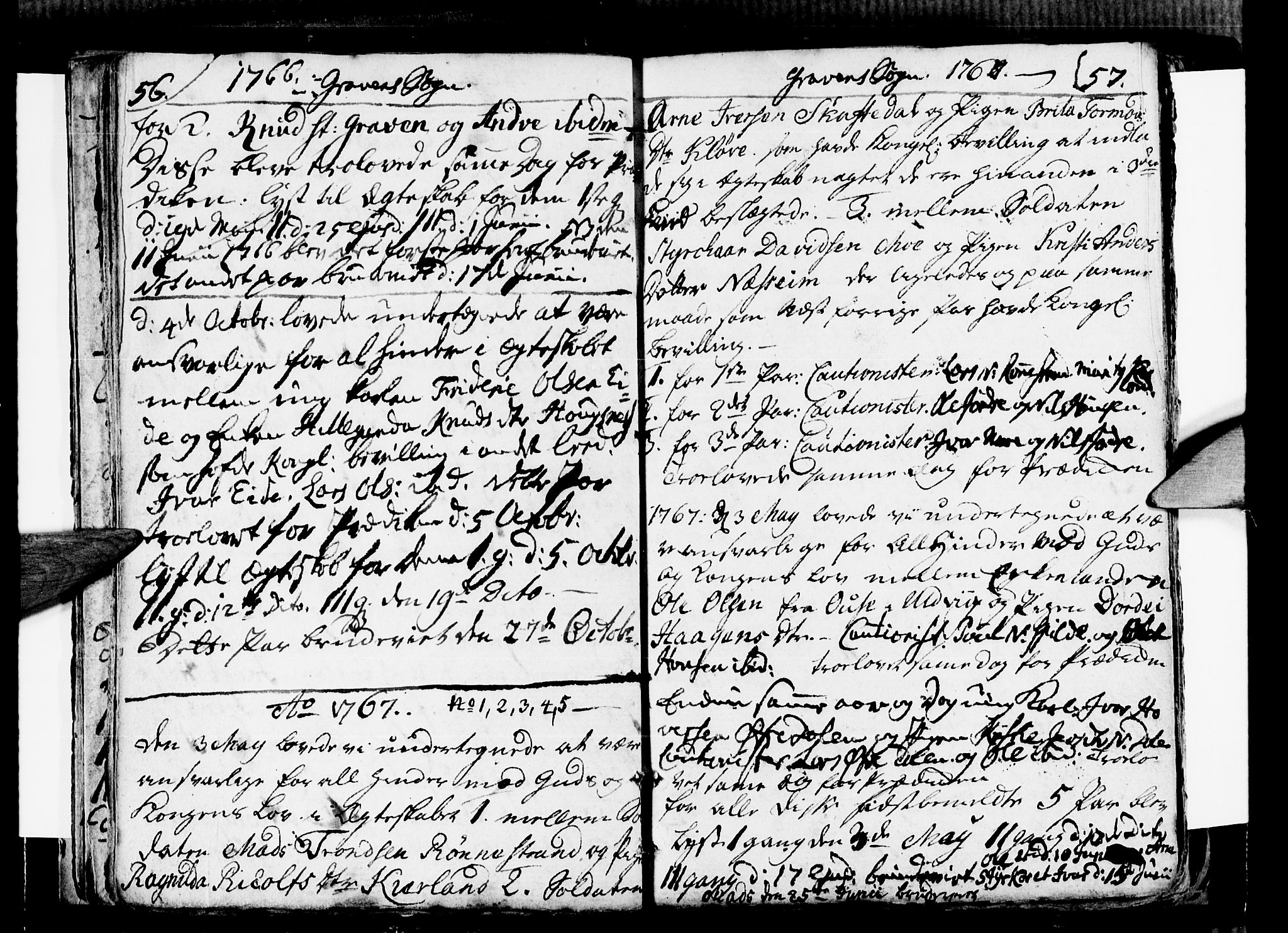 Ulvik sokneprestembete, SAB/A-78801/H/Haa: Parish register (official) no. A 9, 1743-1792, p. 56-57