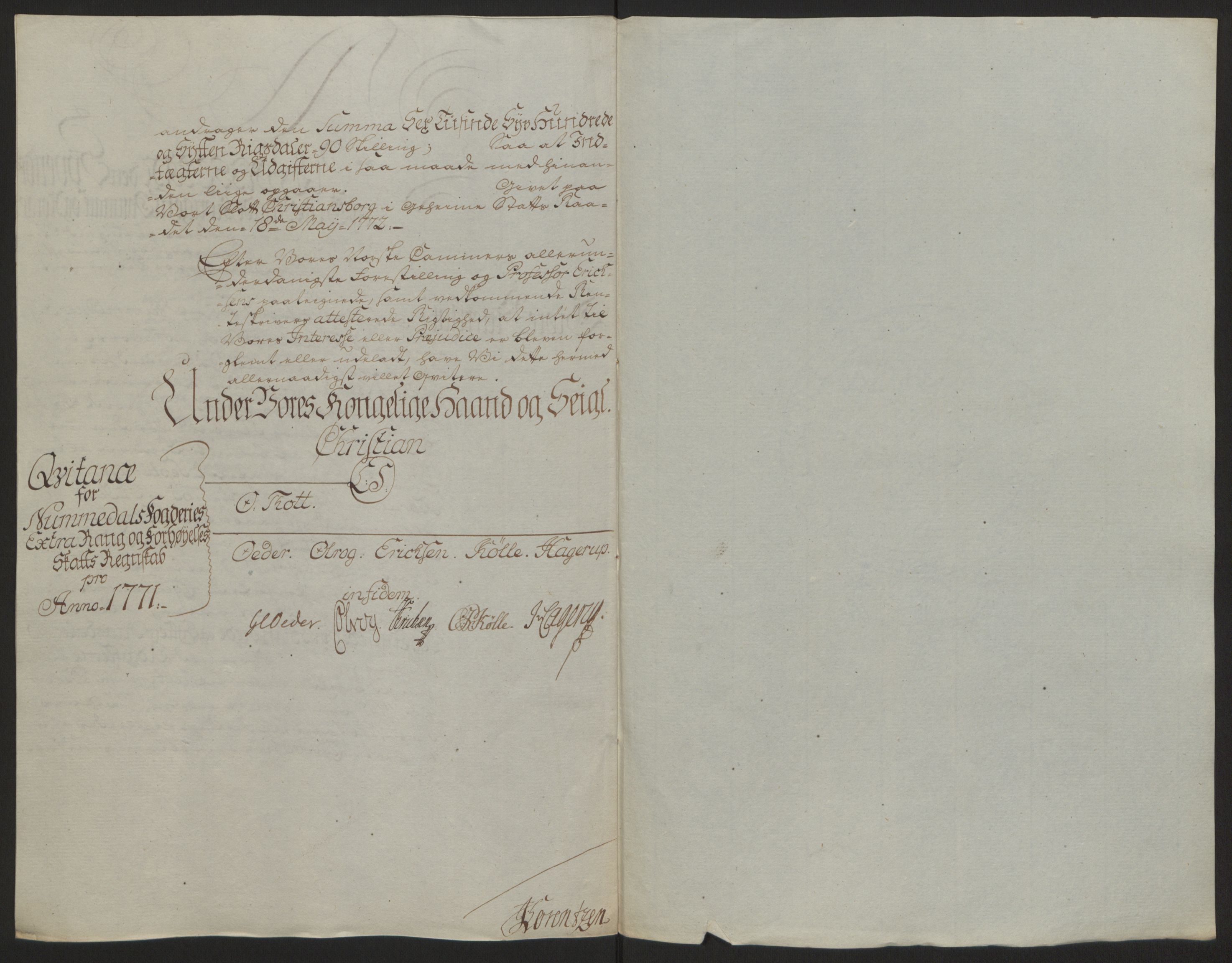 Rentekammeret inntil 1814, Reviderte regnskaper, Fogderegnskap, RA/EA-4092/R64/L4502: Ekstraskatten Namdal, 1762-1772, p. 397