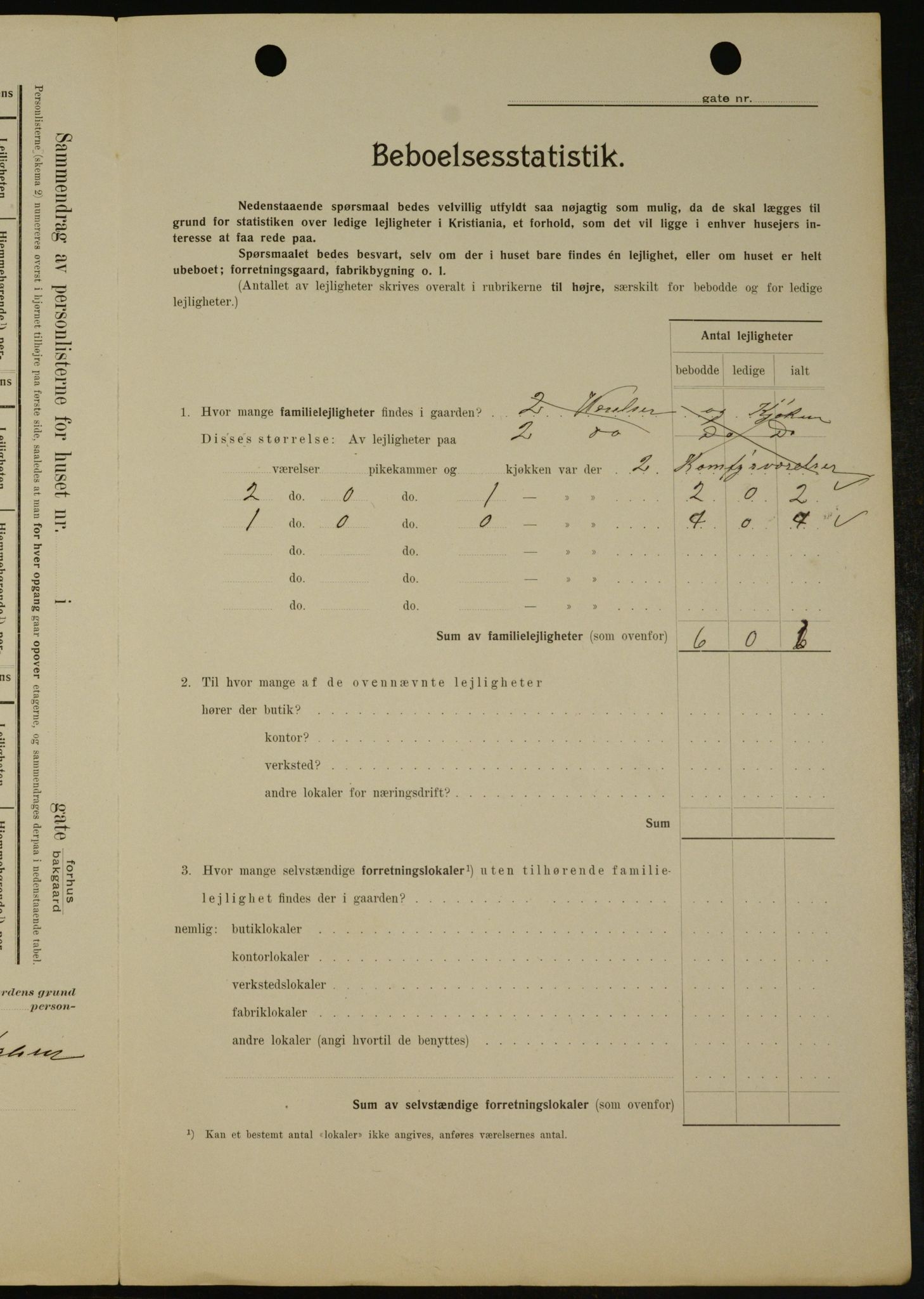 OBA, Municipal Census 1909 for Kristiania, 1909, p. 96001