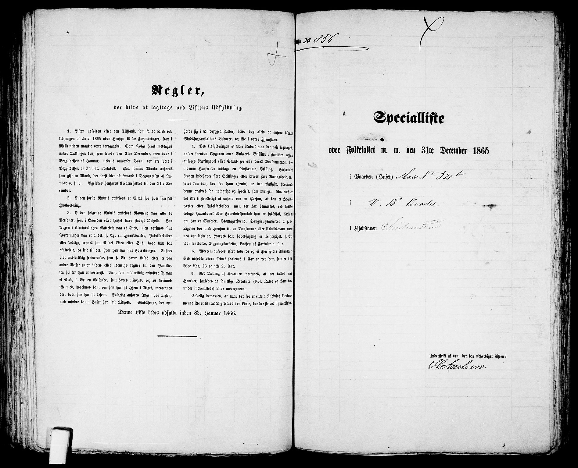 RA, 1865 census for Kristiansand, 1865, p. 1750