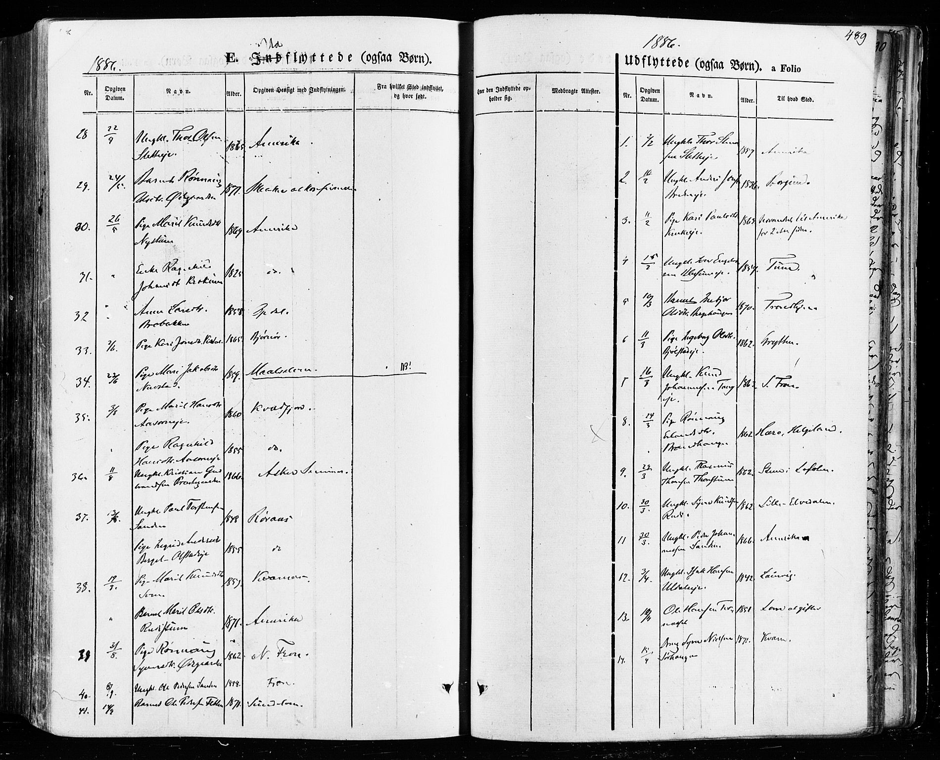 Vågå prestekontor, SAH/PREST-076/H/Ha/Haa/L0007: Parish register (official) no. 7 /1, 1872-1886, p. 489