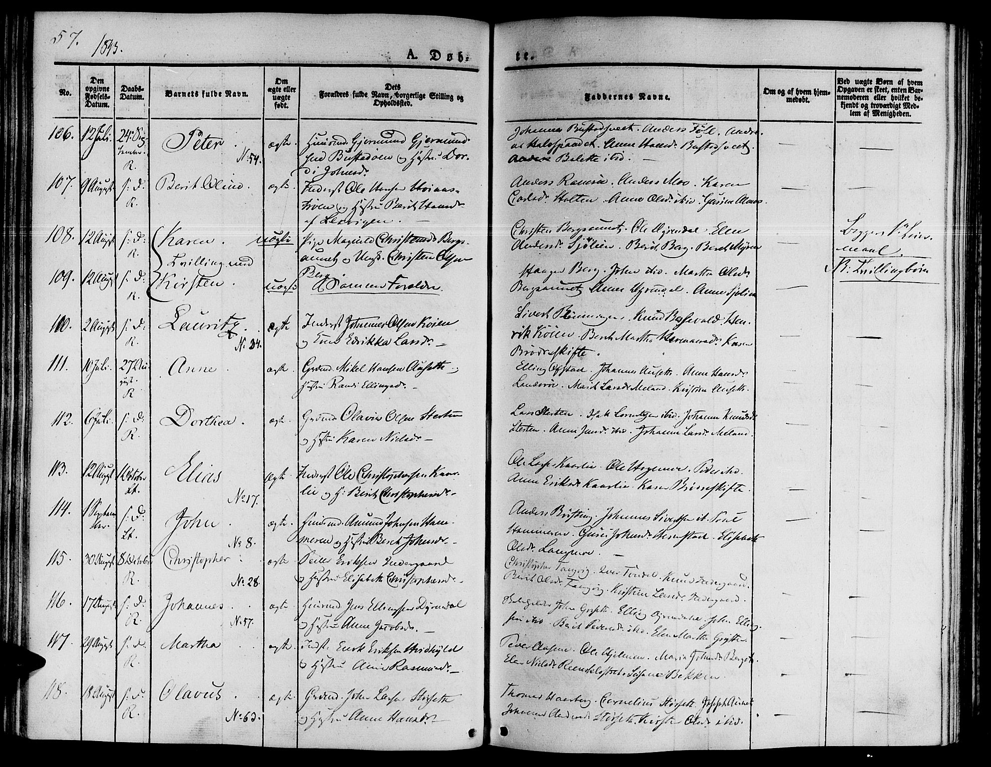 Ministerialprotokoller, klokkerbøker og fødselsregistre - Sør-Trøndelag, SAT/A-1456/646/L0610: Parish register (official) no. 646A08, 1837-1847, p. 57