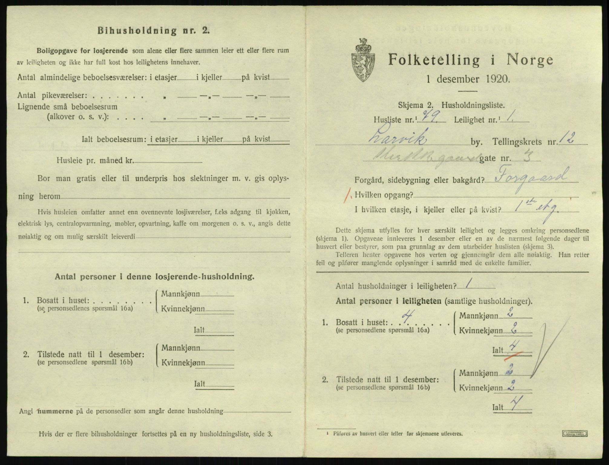 SAKO, 1920 census for Larvik, 1920, p. 8654