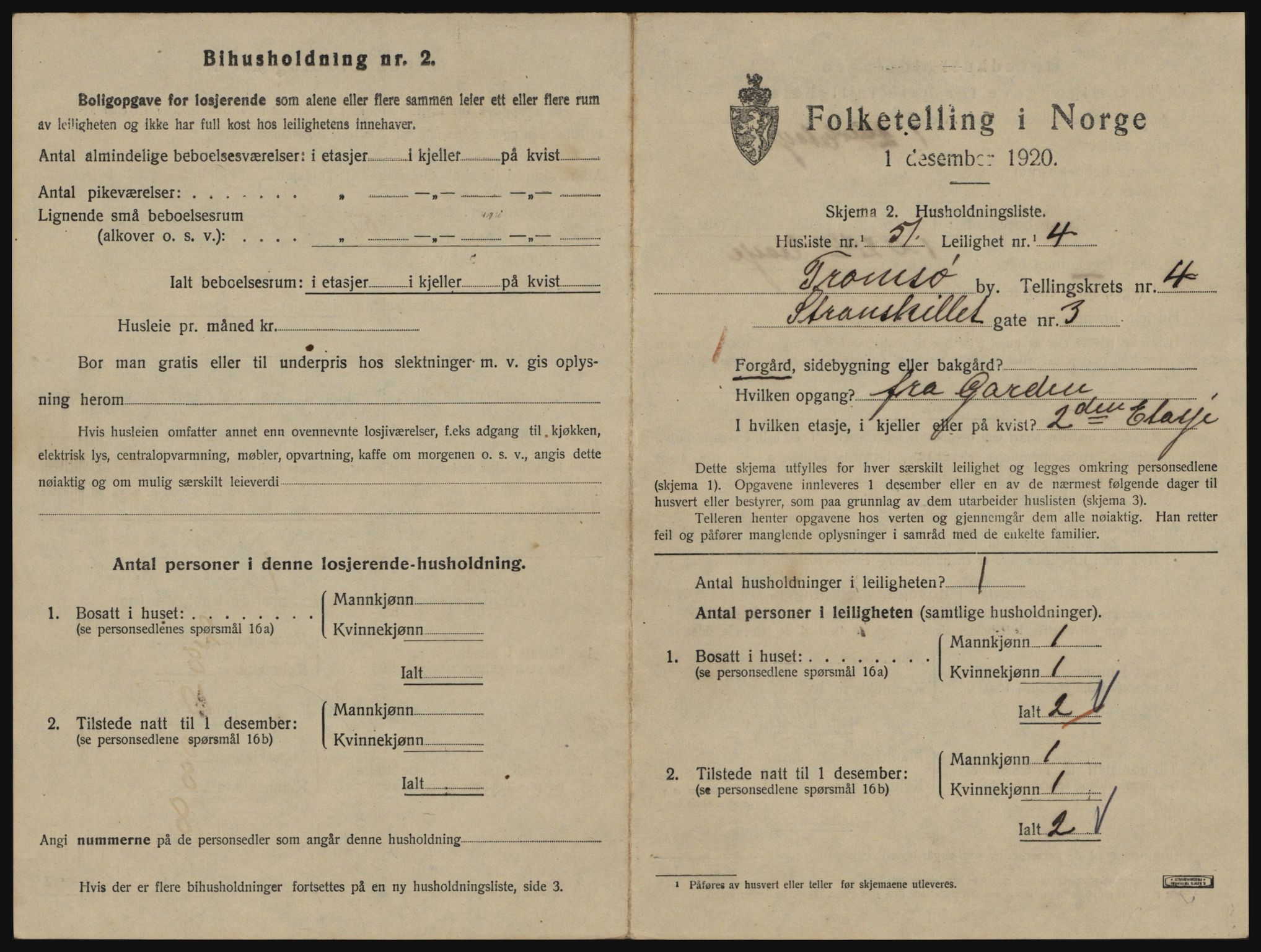 SATØ, 1920 census for Tromsø, 1920, p. 3621