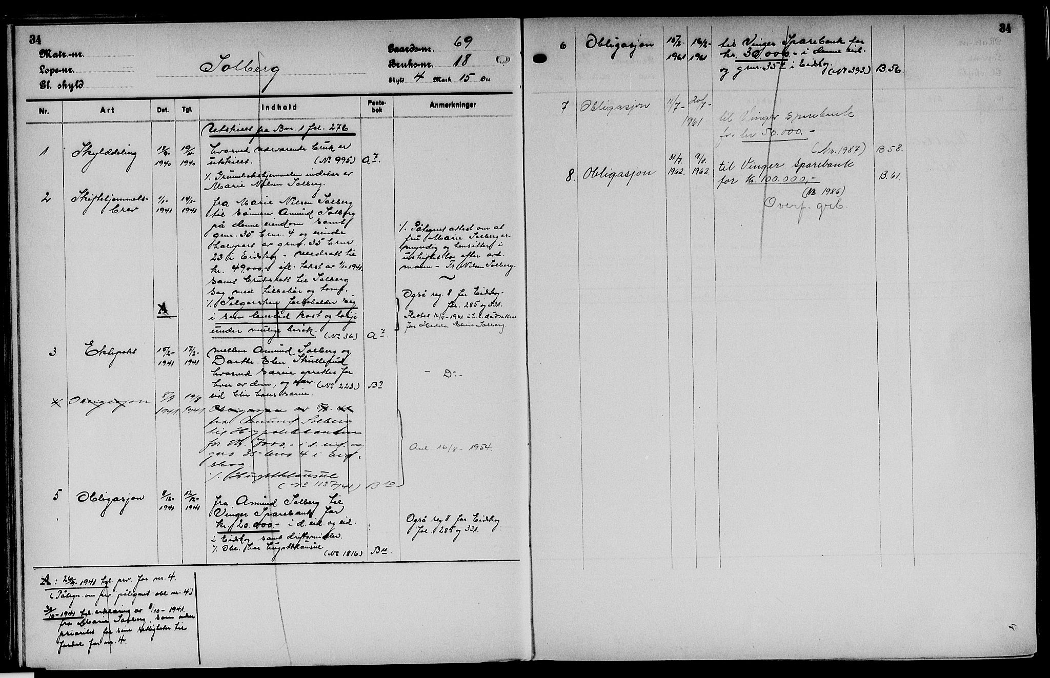 Vinger og Odal sorenskriveri, SAH/TING-022/H/Ha/Hac/Hacc/L0011: Mortgage register no. 3.11, 1923, p. 34