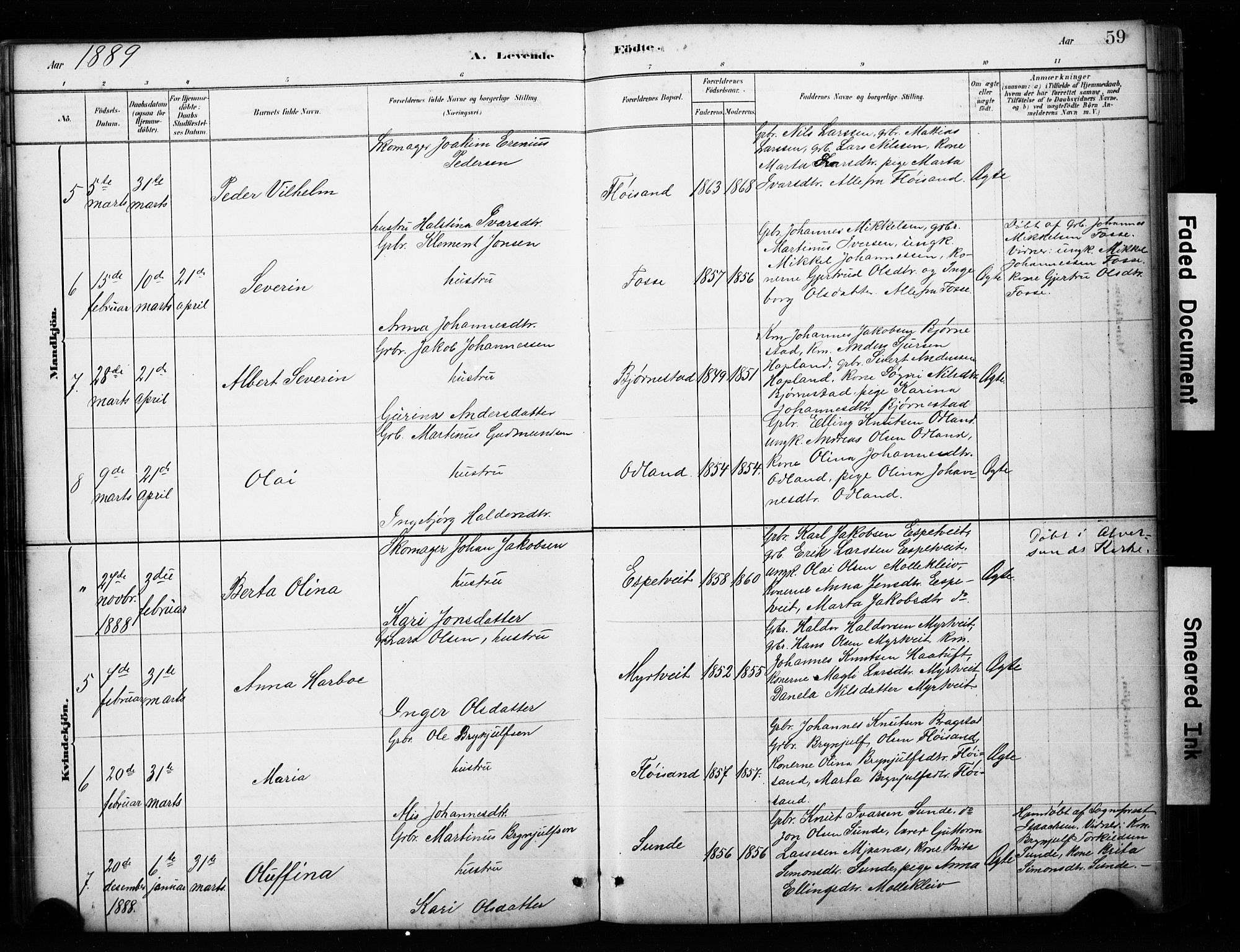 Alversund Sokneprestembete, AV/SAB-A-73901/H/Ha/Hab: Parish register (copy) no. C 3, 1881-1894, p. 59