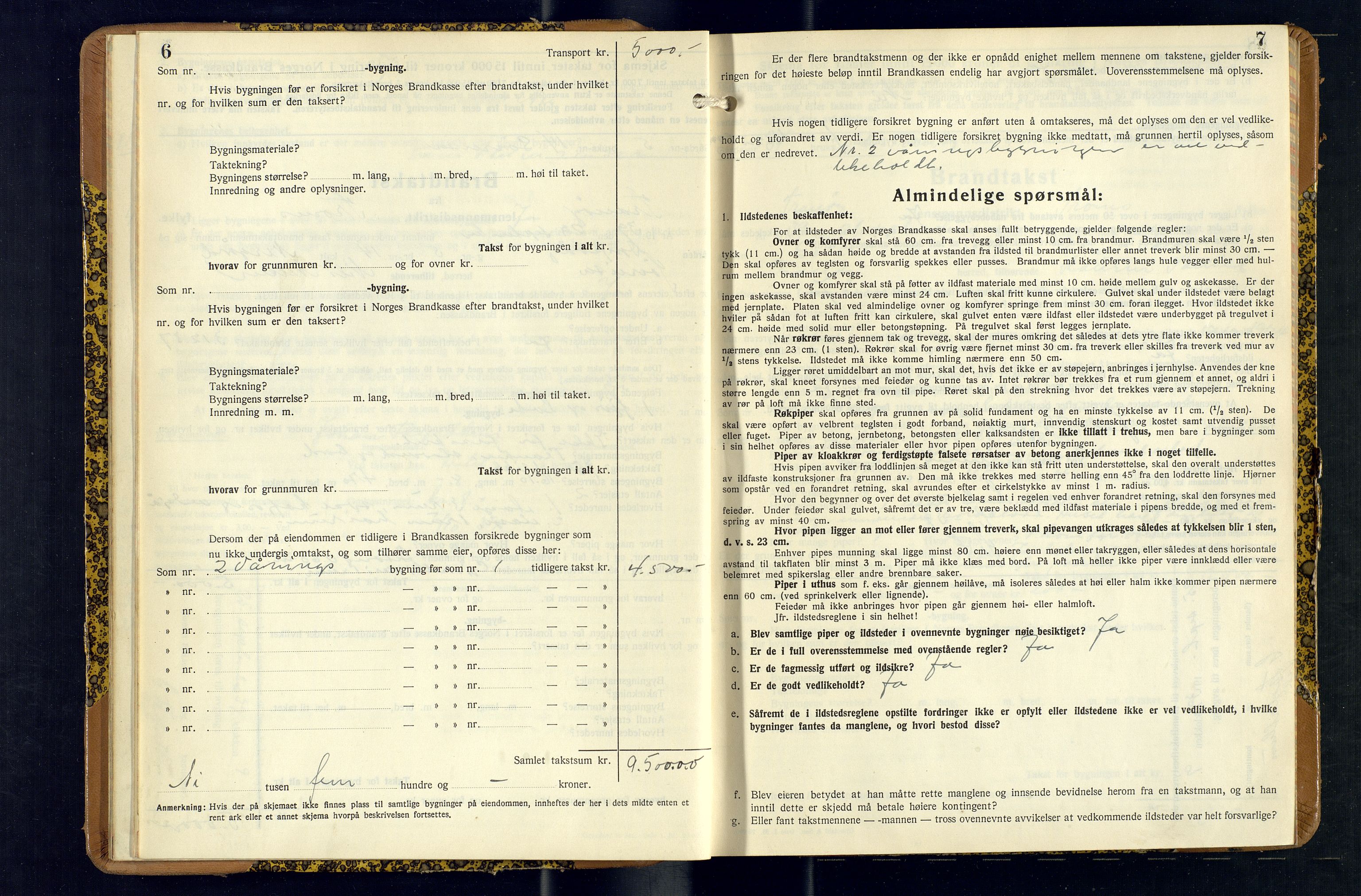 Tranøy lensmannskontor (Sørreisa lensmannskontor), AV/SATØ-SATØ-46/1/F/Fq/Fqc/L0271: Branntakstprotokoller, 1939-1947, p. 6-7