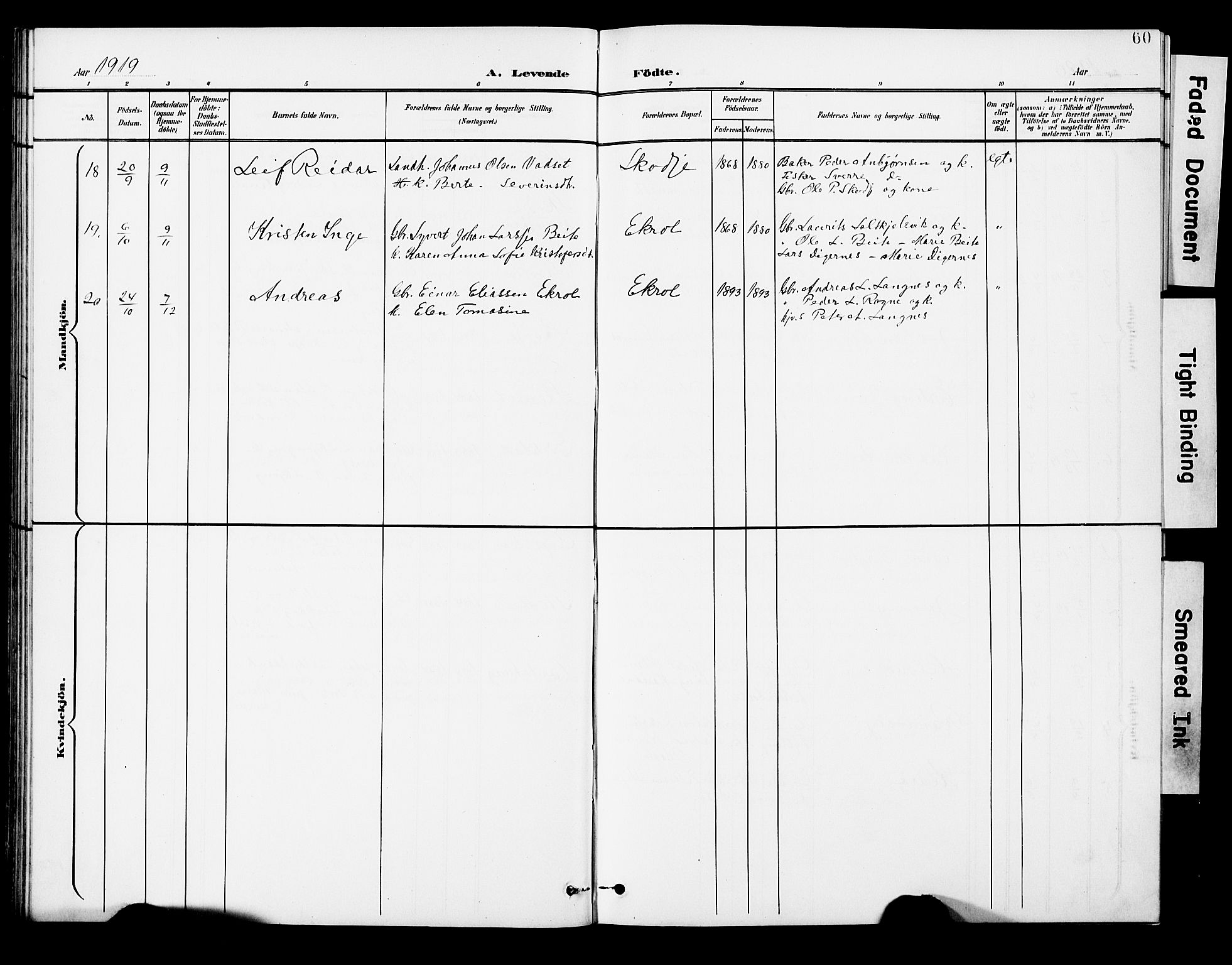 Ministerialprotokoller, klokkerbøker og fødselsregistre - Møre og Romsdal, AV/SAT-A-1454/524/L0366: Parish register (copy) no. 524C07, 1900-1931, p. 60