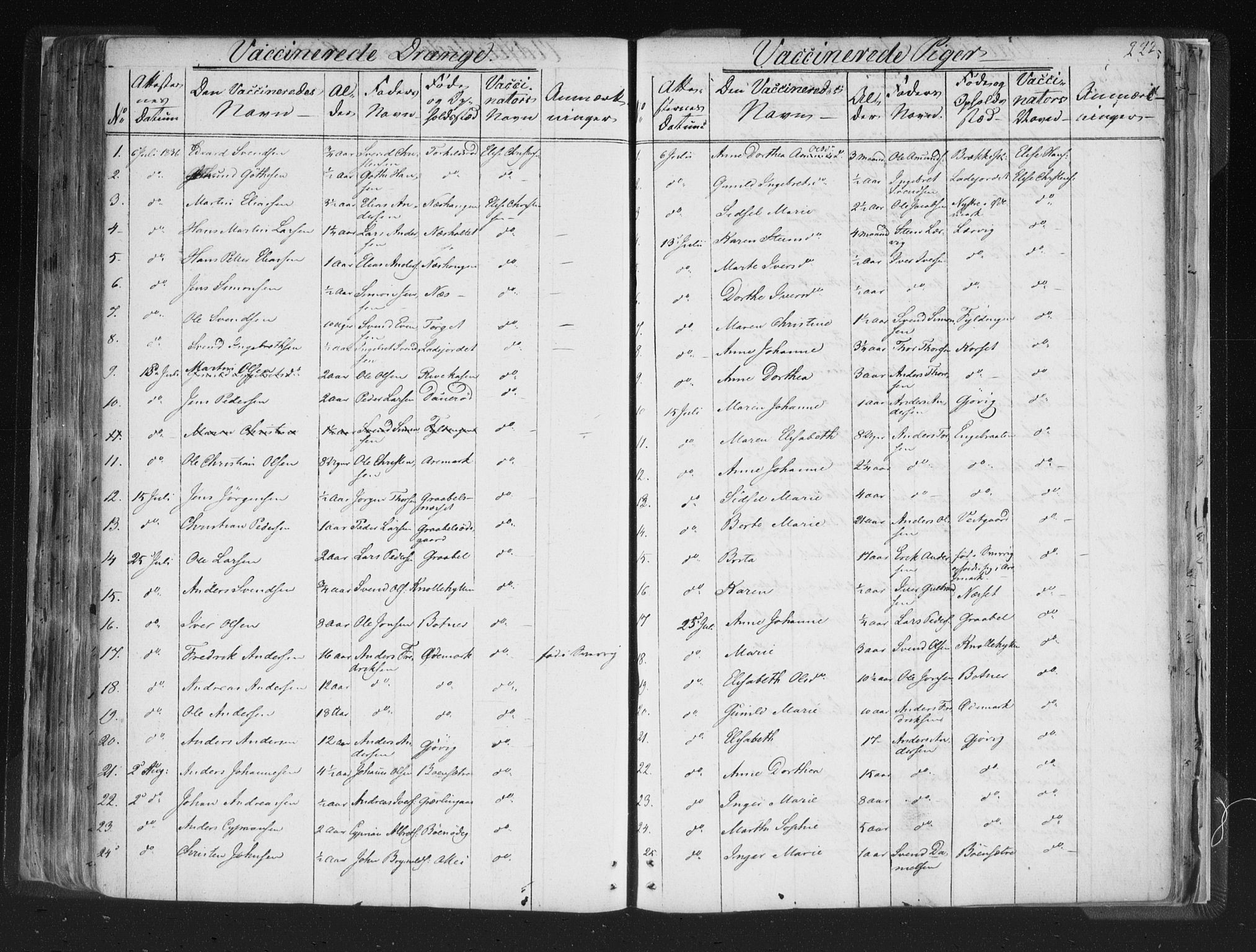 Aremark prestekontor Kirkebøker, SAO/A-10899/F/Fc/L0002: Parish register (official) no. III 2, 1834-1849, p. 222