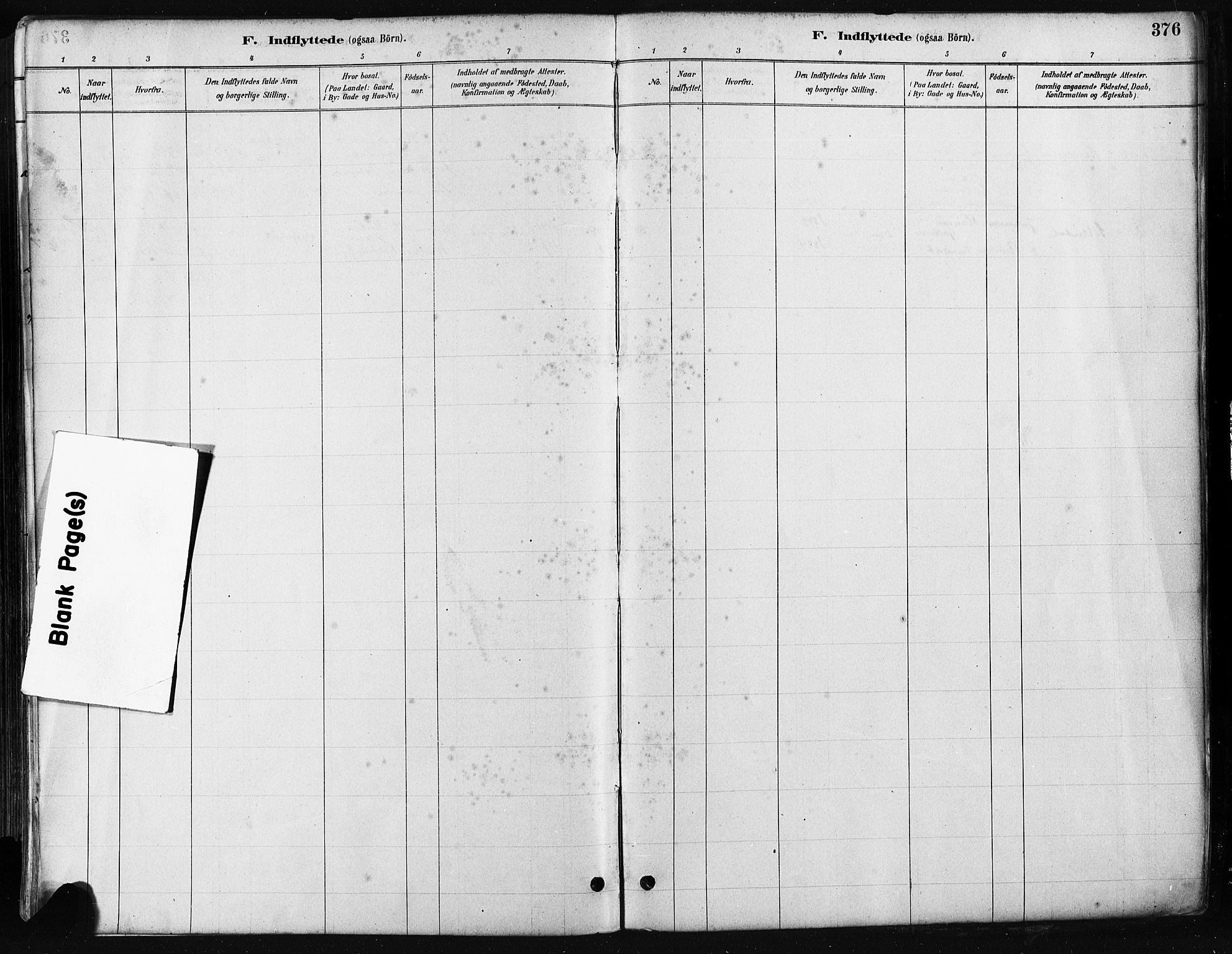 Mandal sokneprestkontor, SAK/1111-0030/F/Fa/Faa/L0016: Parish register (official) no. A 16, 1880-1890, p. 376