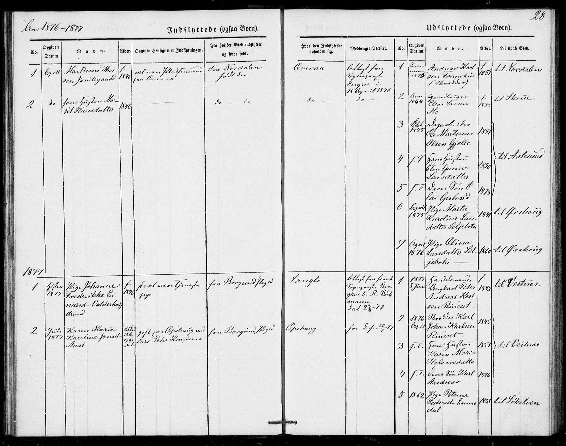 Ministerialprotokoller, klokkerbøker og fødselsregistre - Møre og Romsdal, AV/SAT-A-1454/520/L0279: Parish register (official) no. 520A08, 1844-1881, p. 28