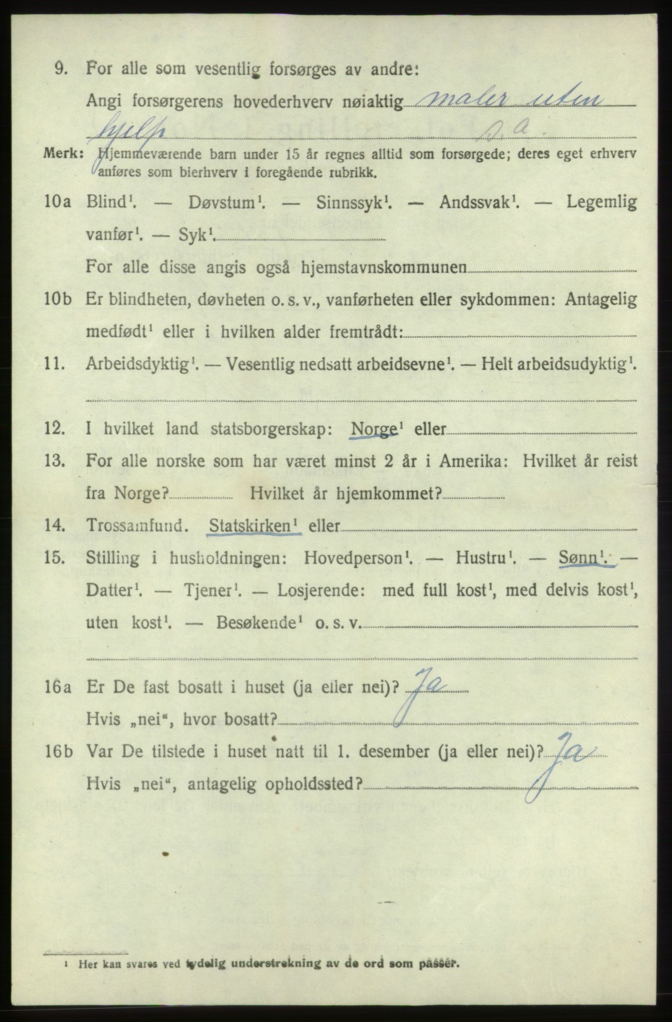 SAB, 1920 census for Moster, 1920, p. 820