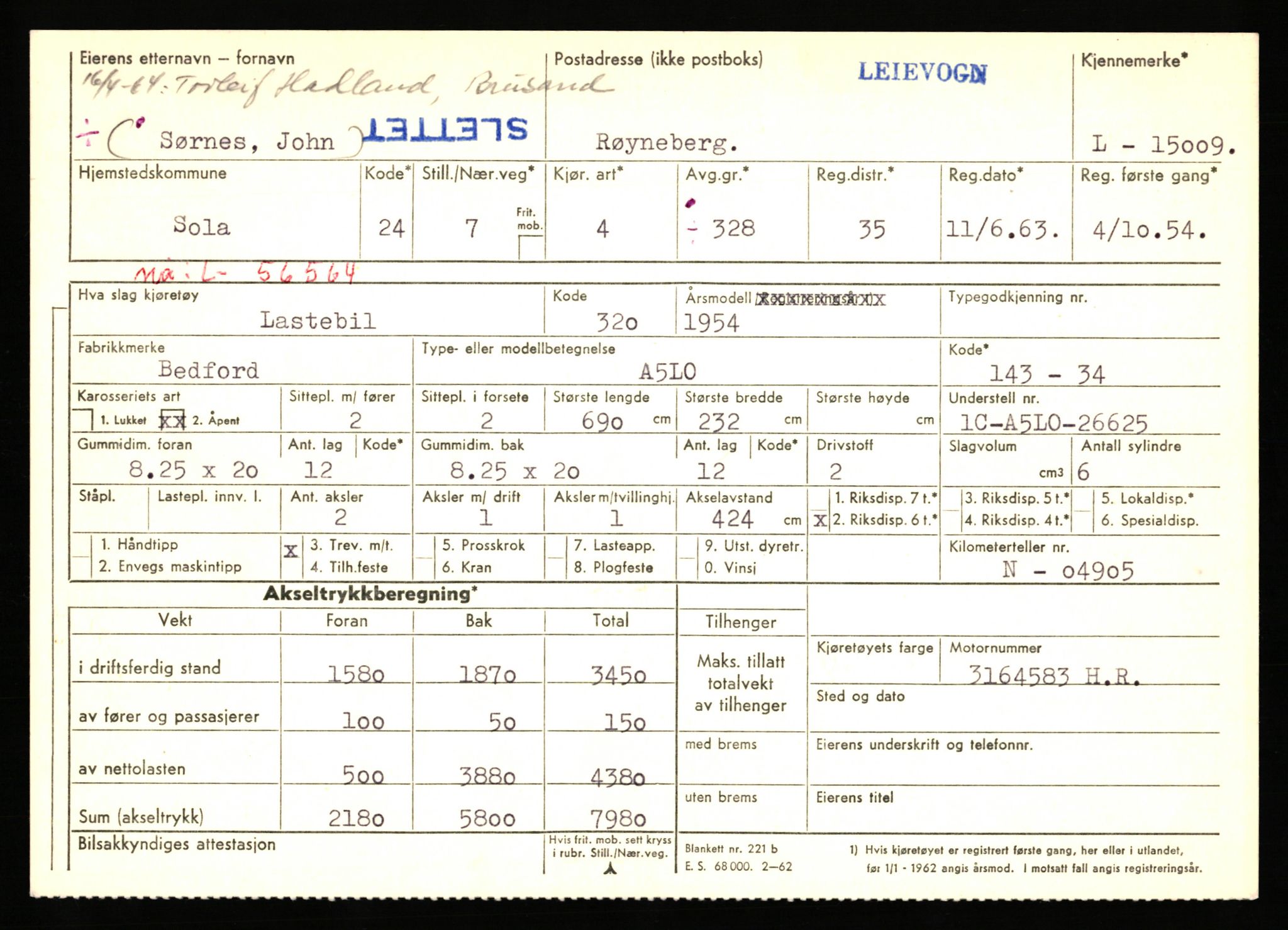 Stavanger trafikkstasjon, AV/SAST-A-101942/0/F/L0027: L-14600 - L-15149, 1930-1971, p. 1331