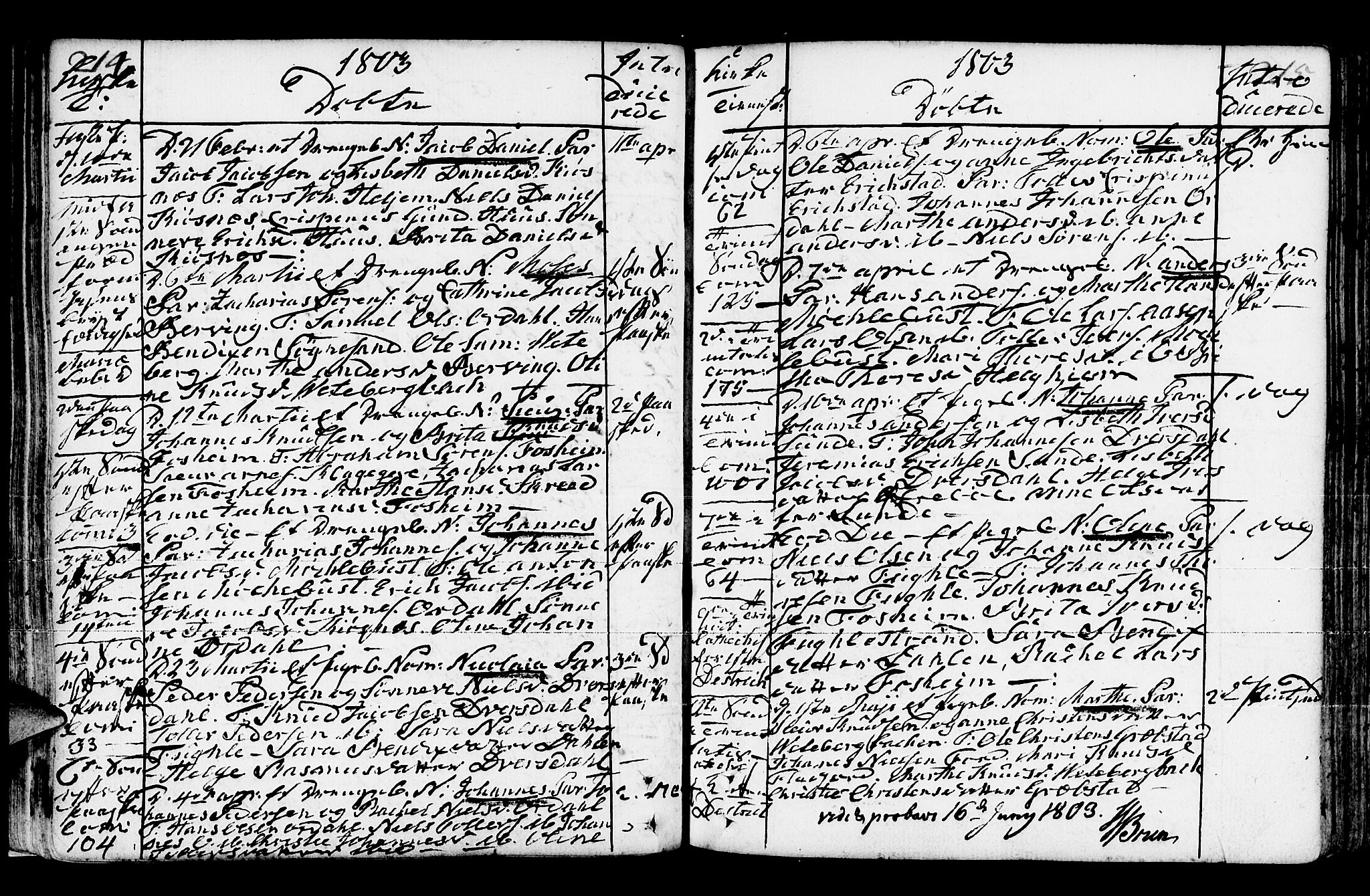 Jølster sokneprestembete, SAB/A-80701/H/Haa/Haaa/L0006: Parish register (official) no. A 6, 1790-1821, p. 214-215