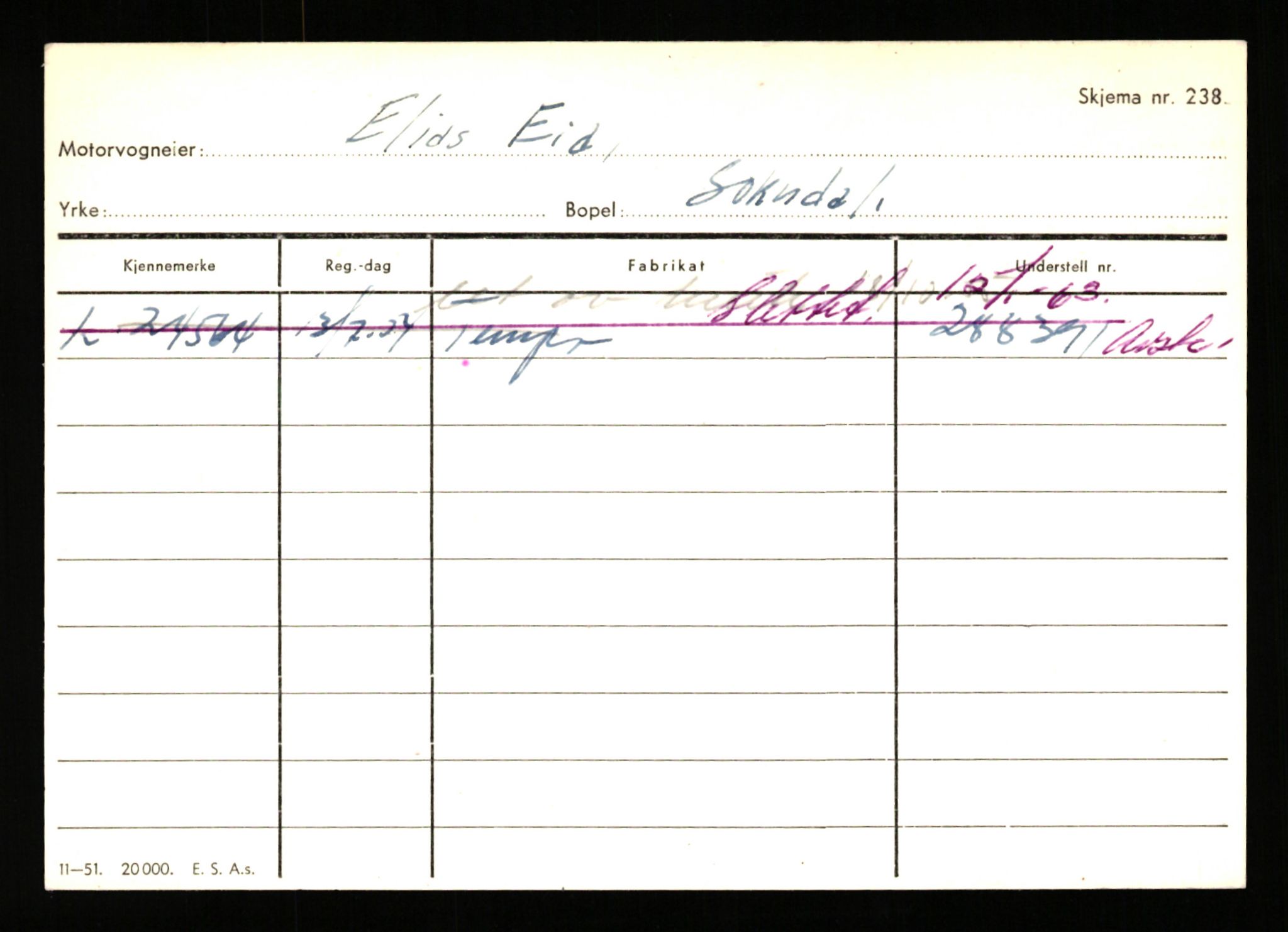 Stavanger trafikkstasjon, AV/SAST-A-101942/0/H/L0007: Egerøy - Eppeland, 1930-1971, p. 93