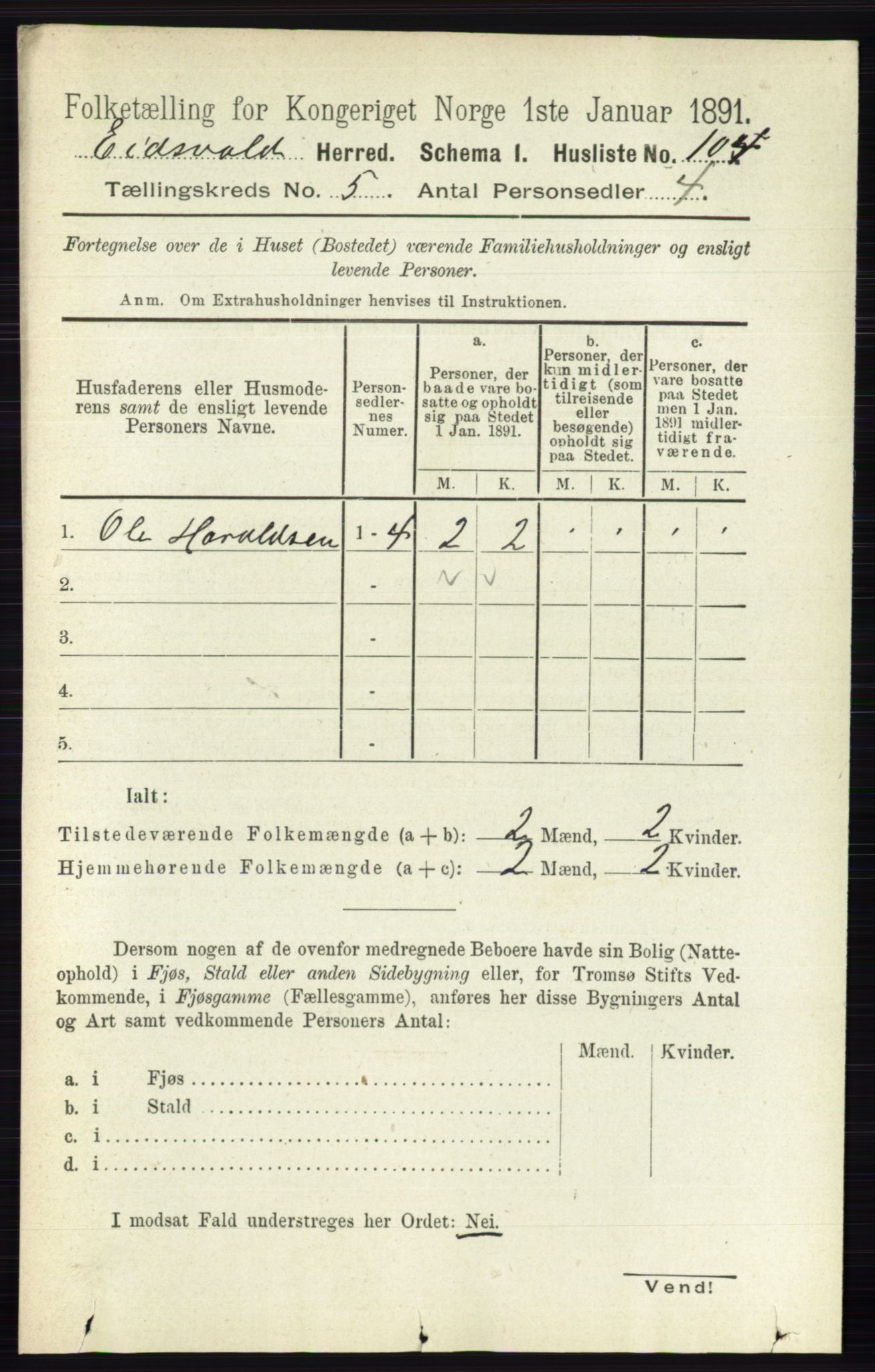 RA, 1891 census for 0237 Eidsvoll, 1891, p. 2738