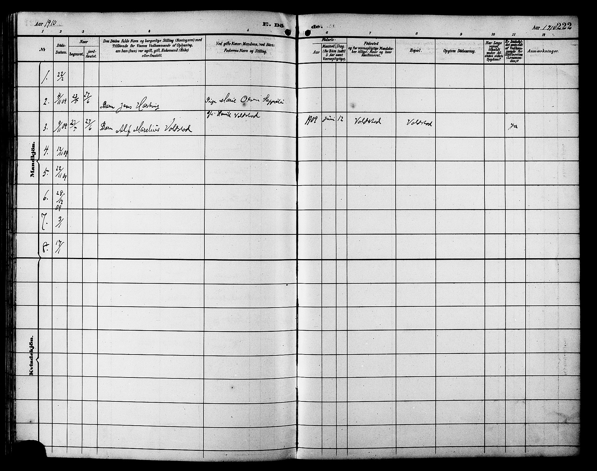 Skjervøy sokneprestkontor, AV/SATØ-S-1300/H/Ha/Hab/L0021klokker: Parish register (copy) no. 21, 1893-1910, p. 222