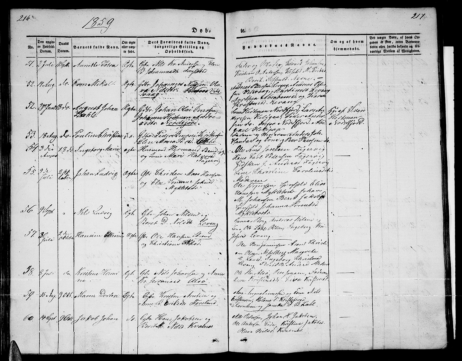 Ministerialprotokoller, klokkerbøker og fødselsregistre - Nordland, AV/SAT-A-1459/838/L0555: Parish register (copy) no. 838C02, 1842-1861, p. 216-217