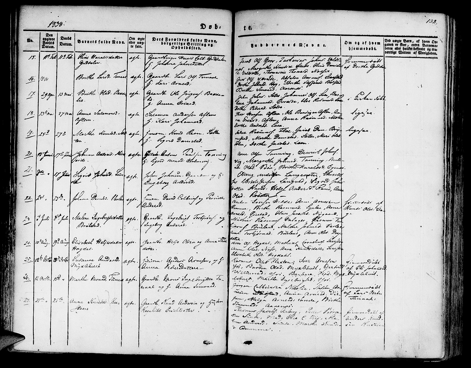 Innvik sokneprestembete, SAB/A-80501: Parish register (official) no. A 4I, 1831-1846, p. 132