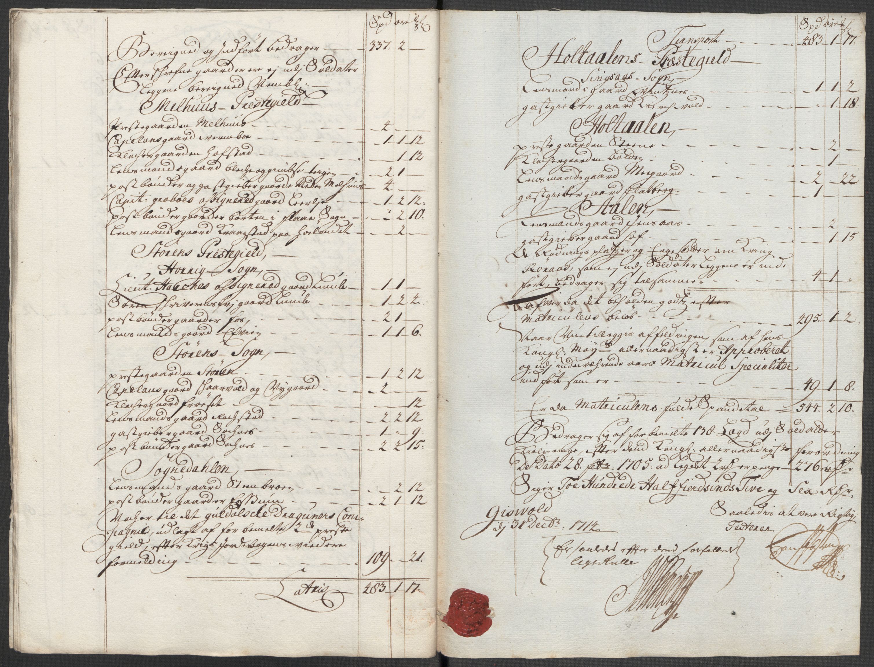 Rentekammeret inntil 1814, Reviderte regnskaper, Fogderegnskap, RA/EA-4092/R60/L3965: Fogderegnskap Orkdal og Gauldal, 1714, p. 285