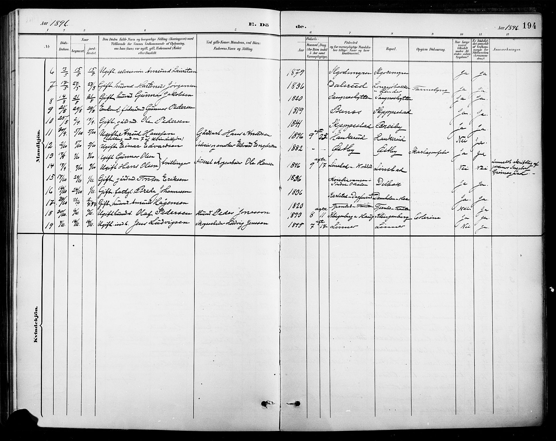 Nord-Odal prestekontor, SAH/PREST-032/H/Ha/Hab/L0003: Parish register (copy) no. 3, 1895-1923, p. 194