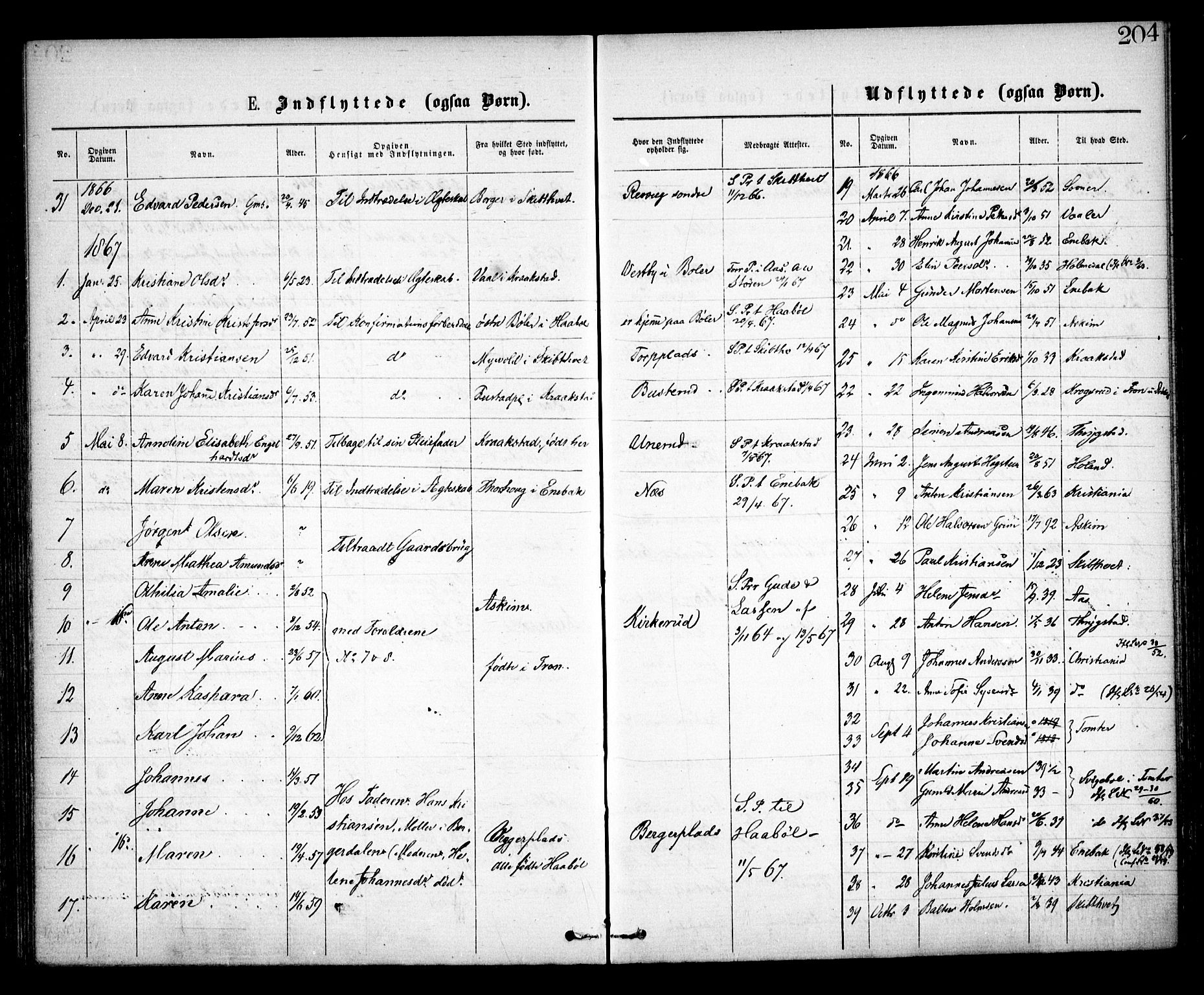 Spydeberg prestekontor Kirkebøker, SAO/A-10924/F/Fa/L0006: Parish register (official) no. I 6, 1863-1874, p. 204