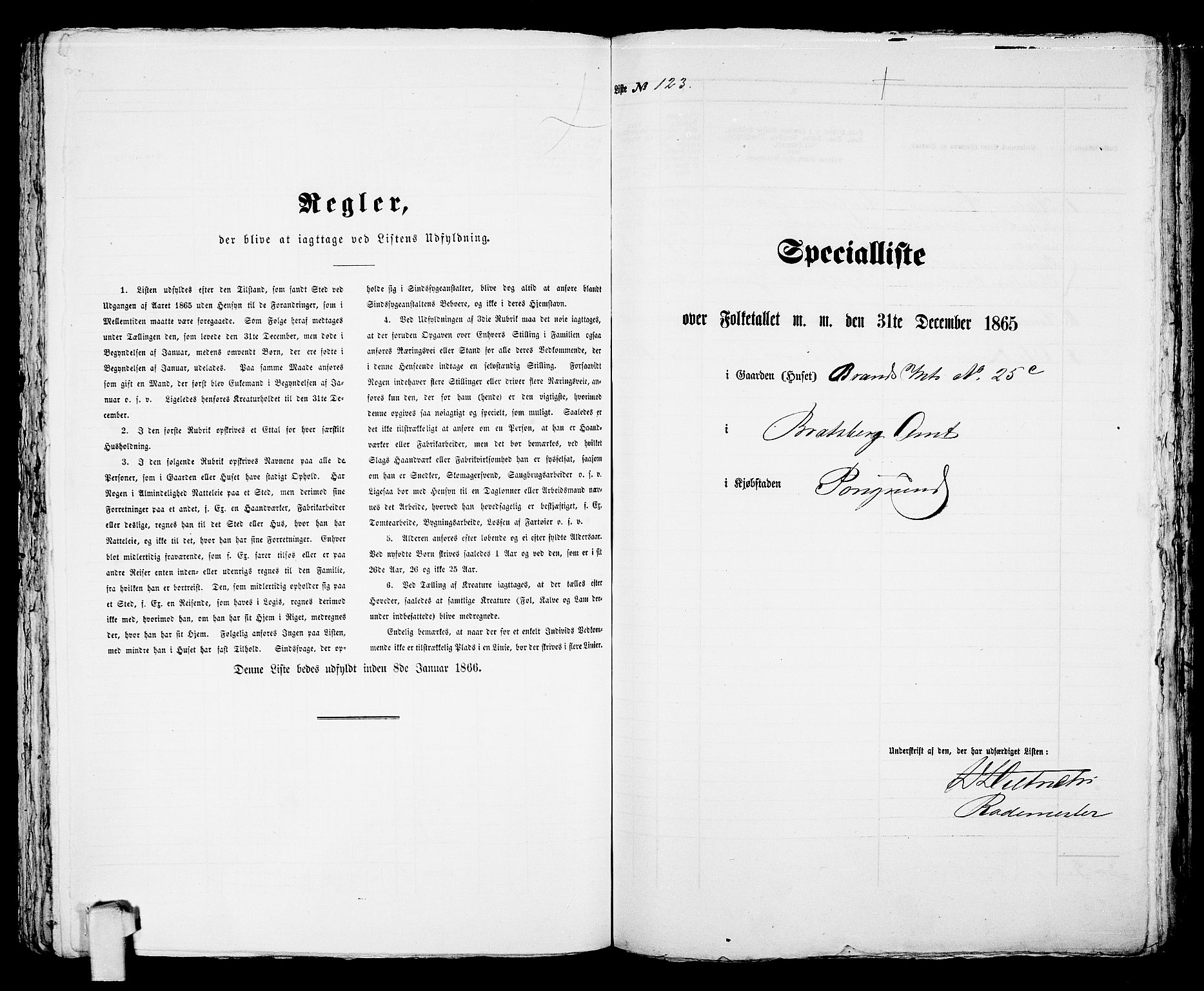 RA, 1865 census for Porsgrunn, 1865, p. 254