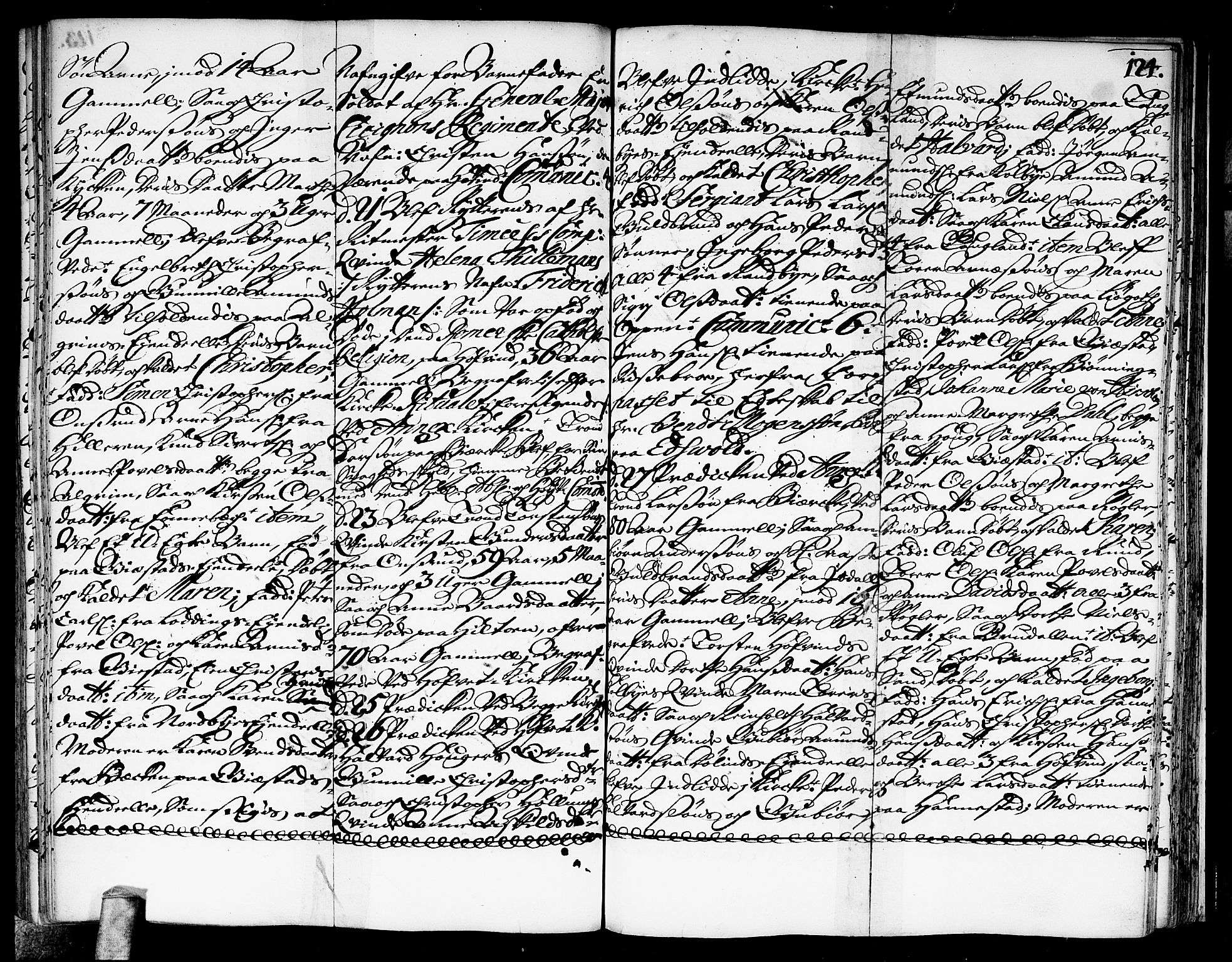 Ullensaker prestekontor Kirkebøker, AV/SAO-A-10236a/F/Fa/L0003: Parish register (official) no. I 3, 1711-1720, p. 124