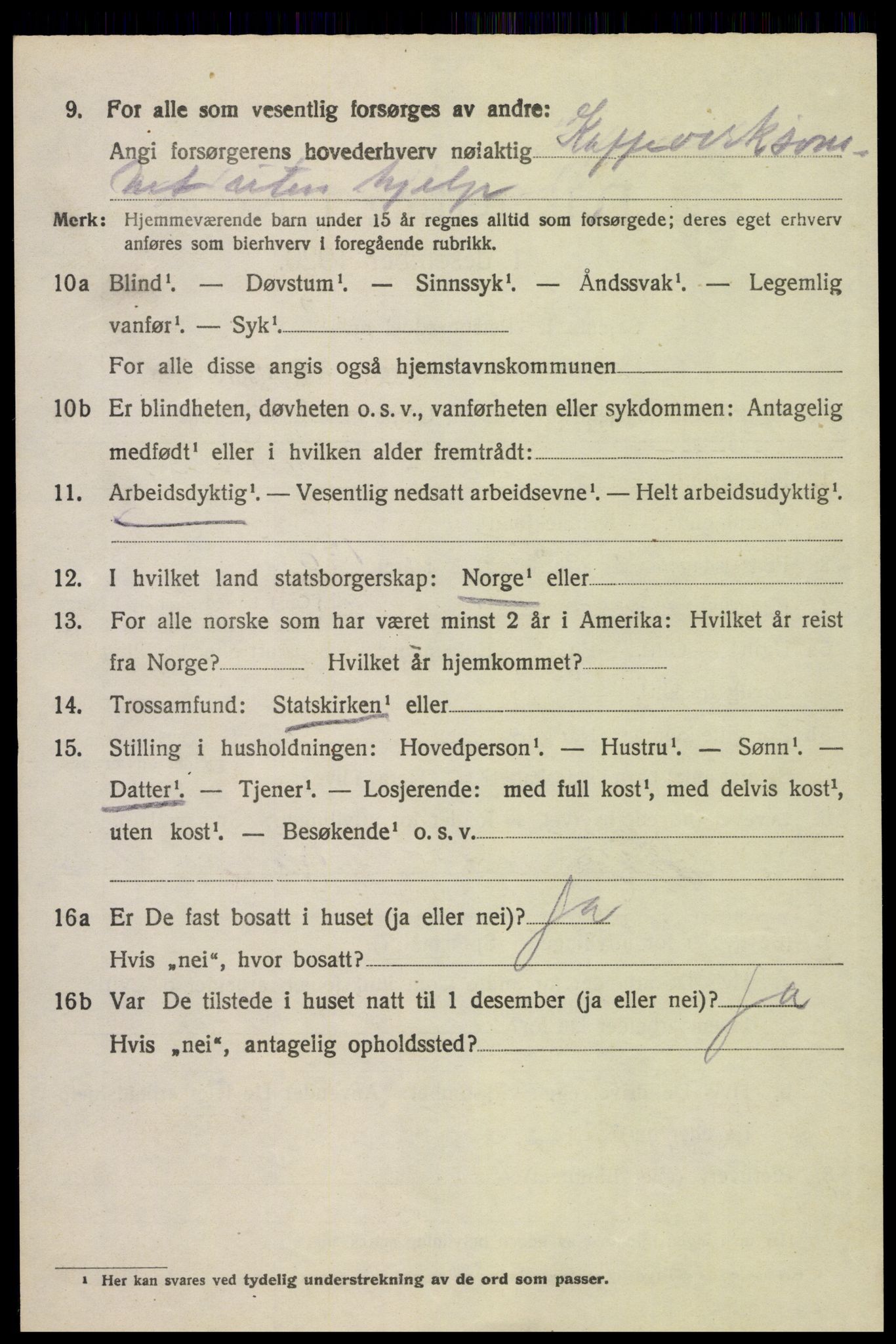 SAH, 1920 census for Åsnes, 1920, p. 3607