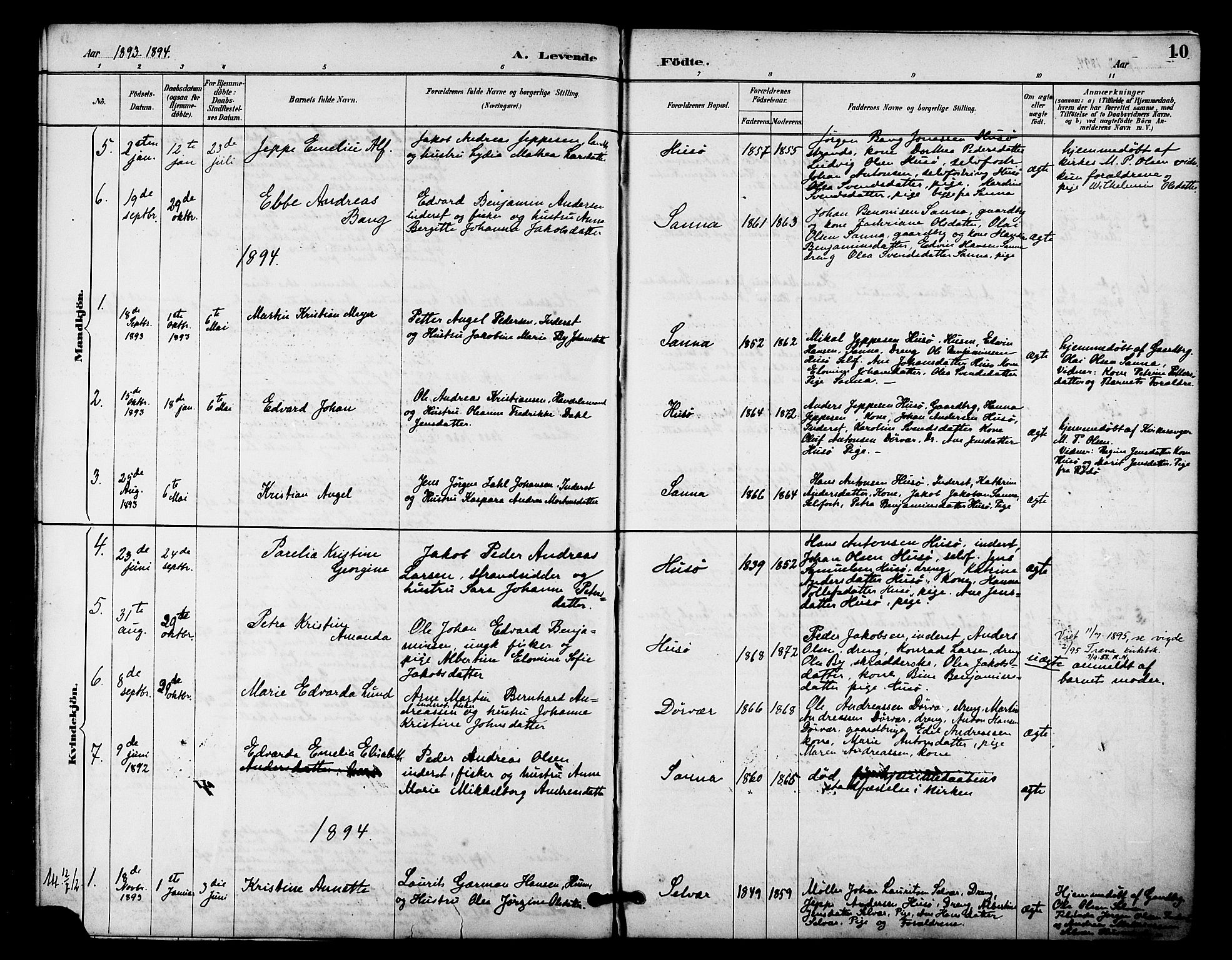 Ministerialprotokoller, klokkerbøker og fødselsregistre - Nordland, SAT/A-1459/840/L0580: Parish register (official) no. 840A02, 1887-1909, p. 10