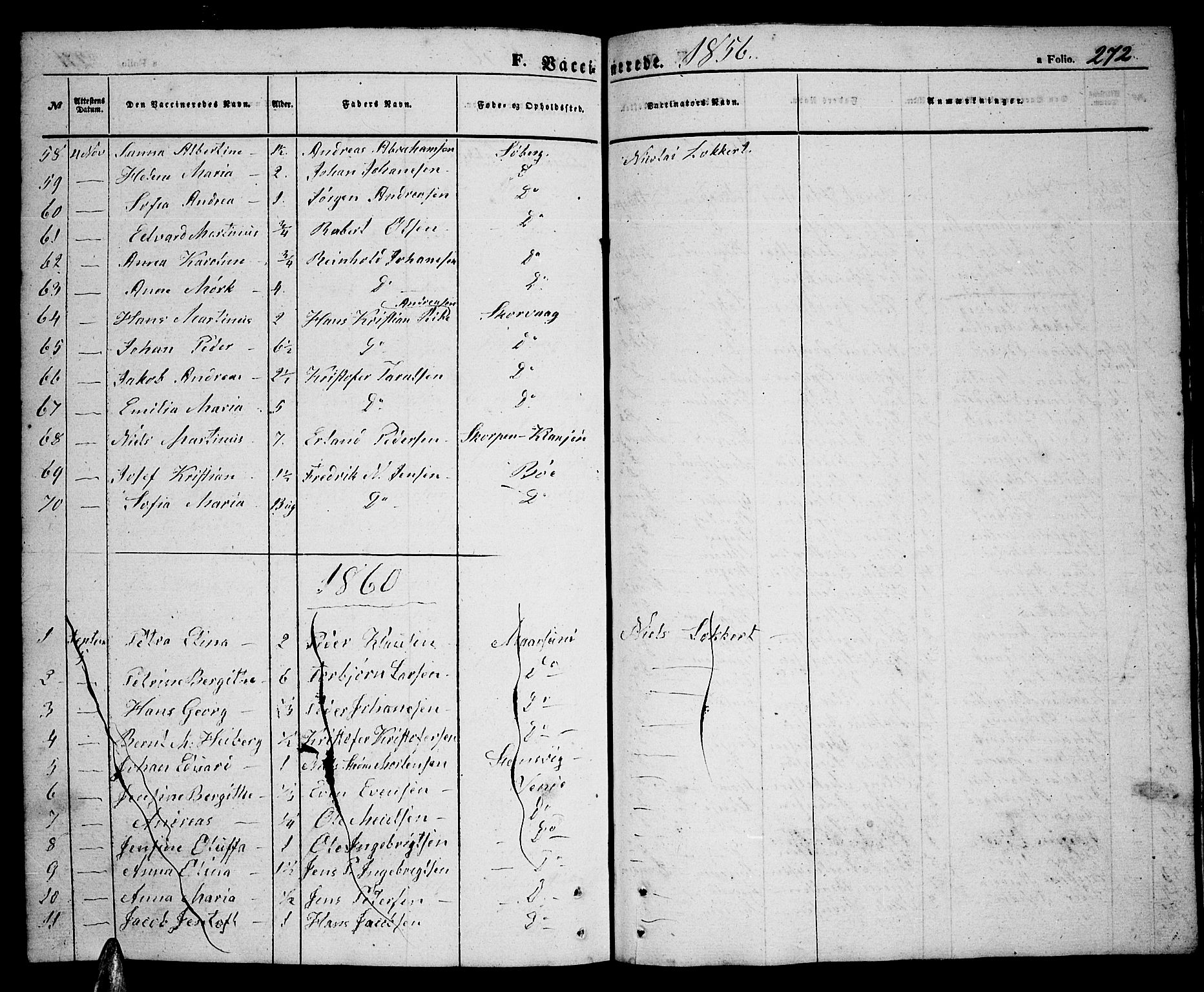 Ministerialprotokoller, klokkerbøker og fødselsregistre - Nordland, AV/SAT-A-1459/891/L1313: Parish register (copy) no. 891C02, 1856-1870, p. 272