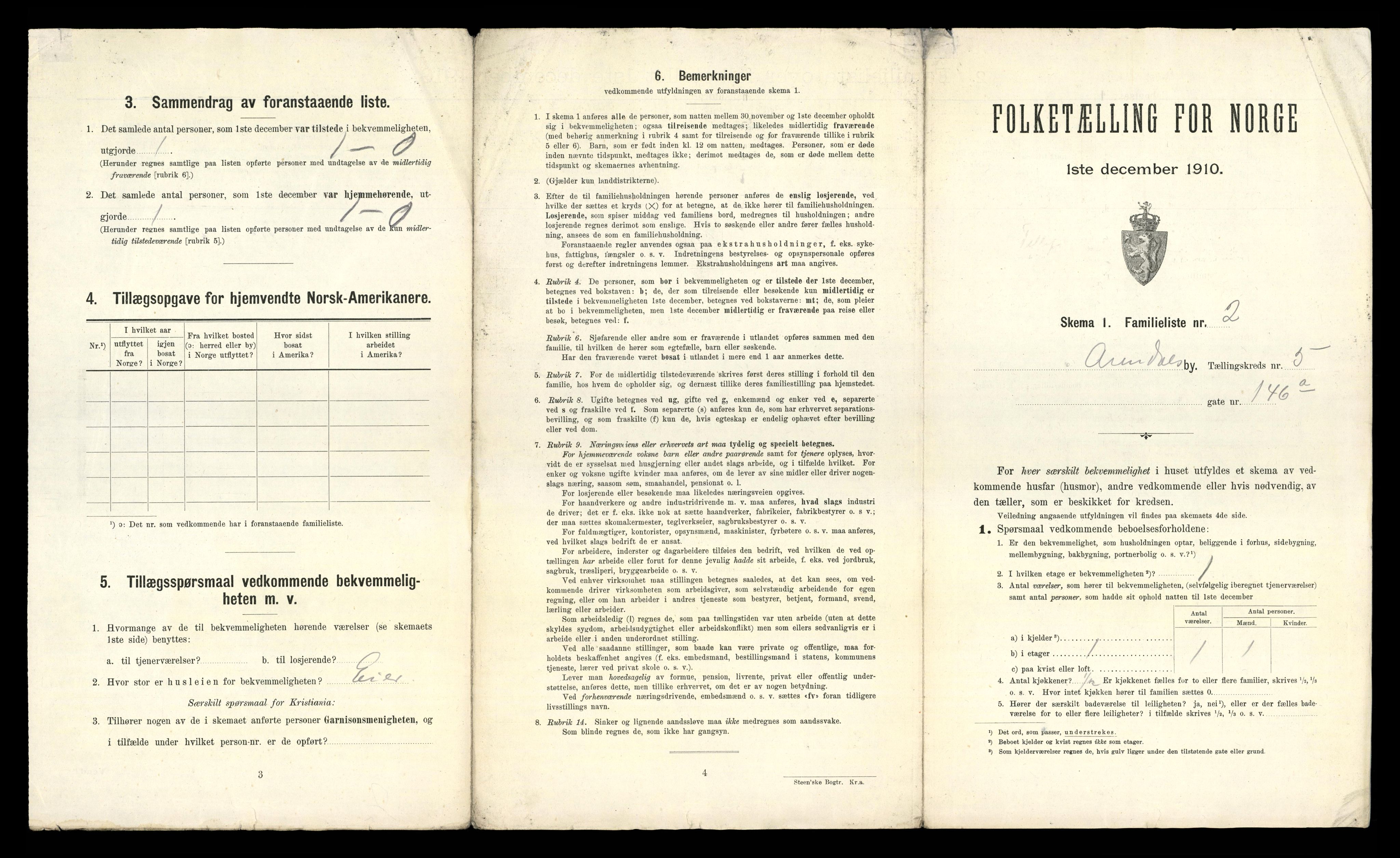 RA, 1910 census for Arendal, 1910, p. 1835