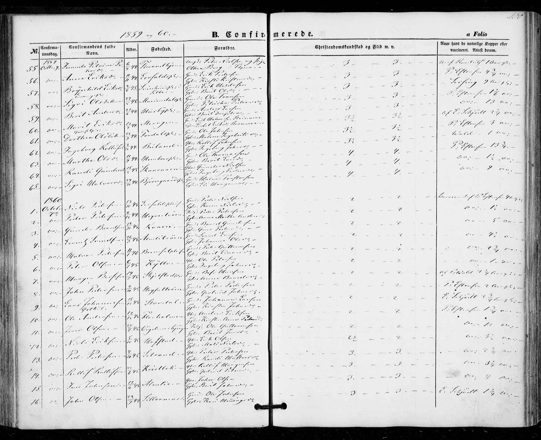 Ministerialprotokoller, klokkerbøker og fødselsregistre - Nord-Trøndelag, AV/SAT-A-1458/703/L0028: Parish register (official) no. 703A01, 1850-1862, p. 100