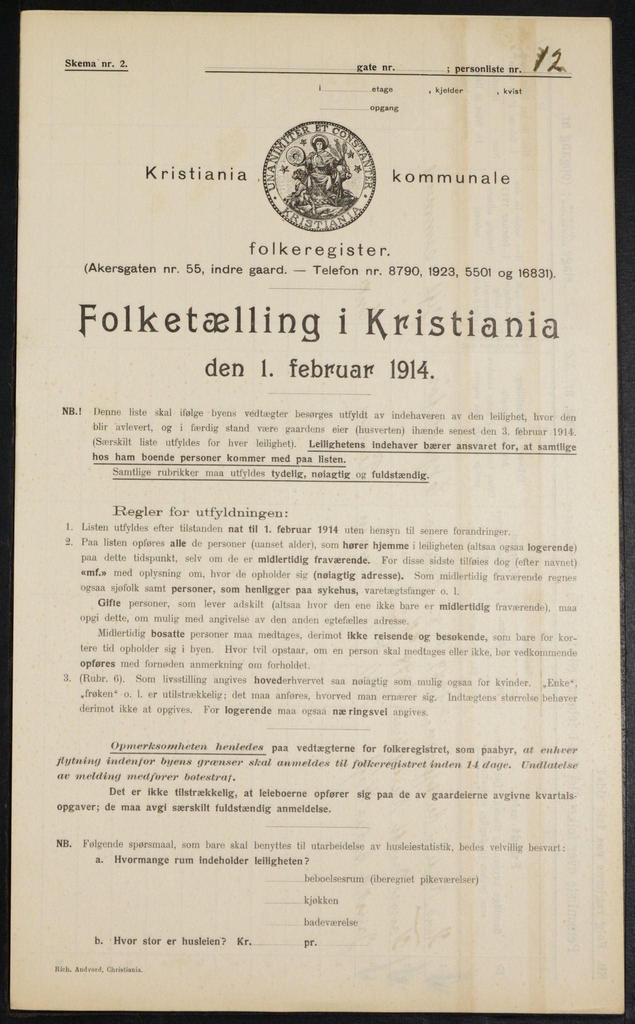 OBA, Municipal Census 1914 for Kristiania, 1914, p. 78572