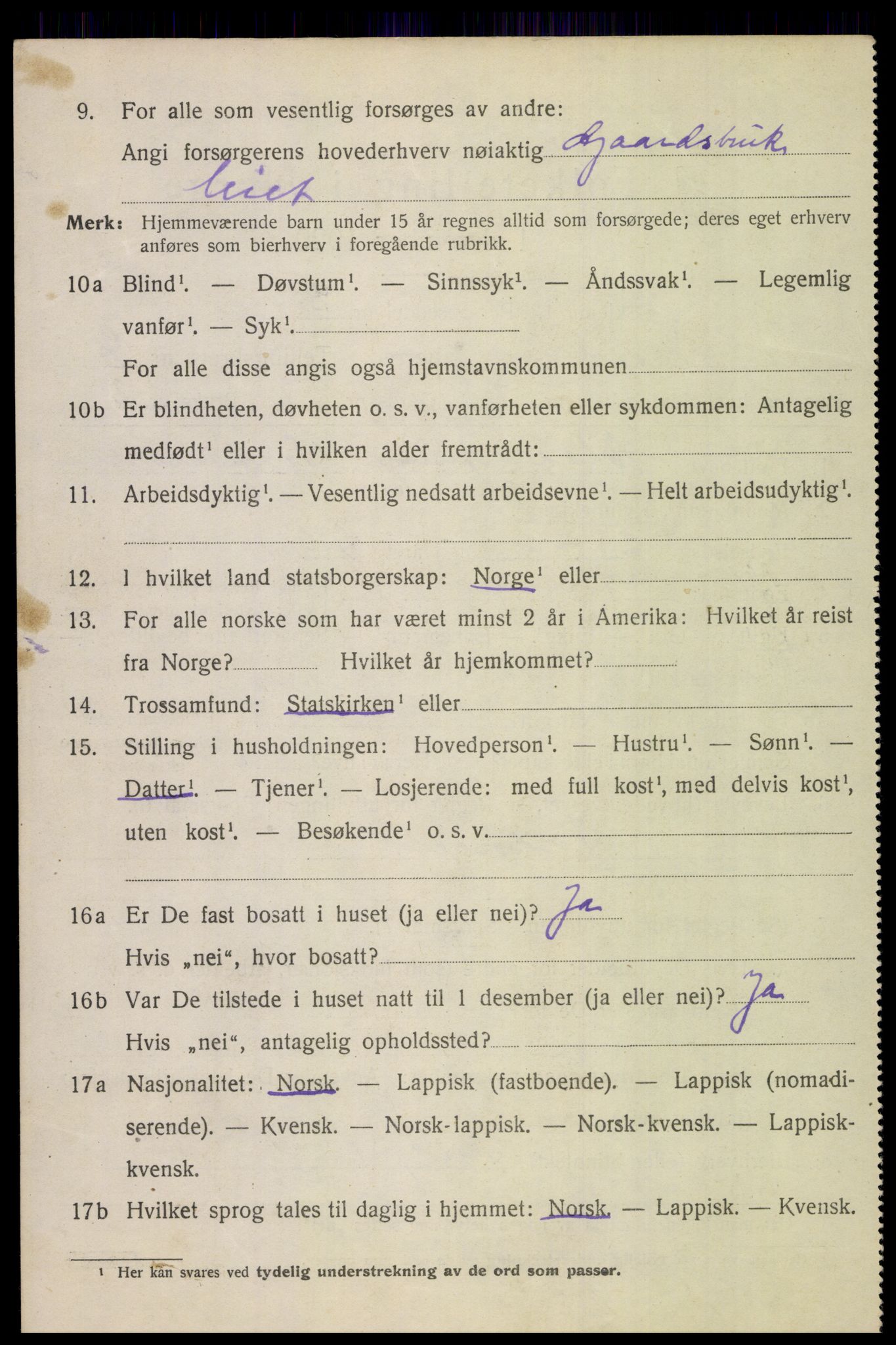 SAT, 1920 census for Beiarn, 1920, p. 4279