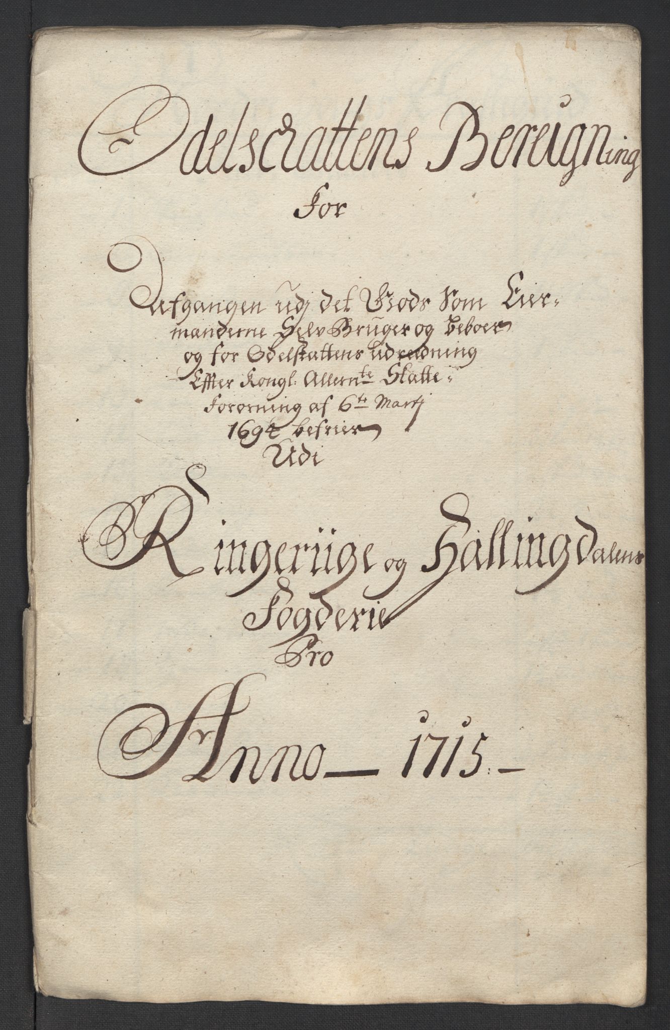 Rentekammeret inntil 1814, Reviderte regnskaper, Fogderegnskap, RA/EA-4092/R23/L1473: Fogderegnskap Ringerike og Hallingdal, 1715, p. 283