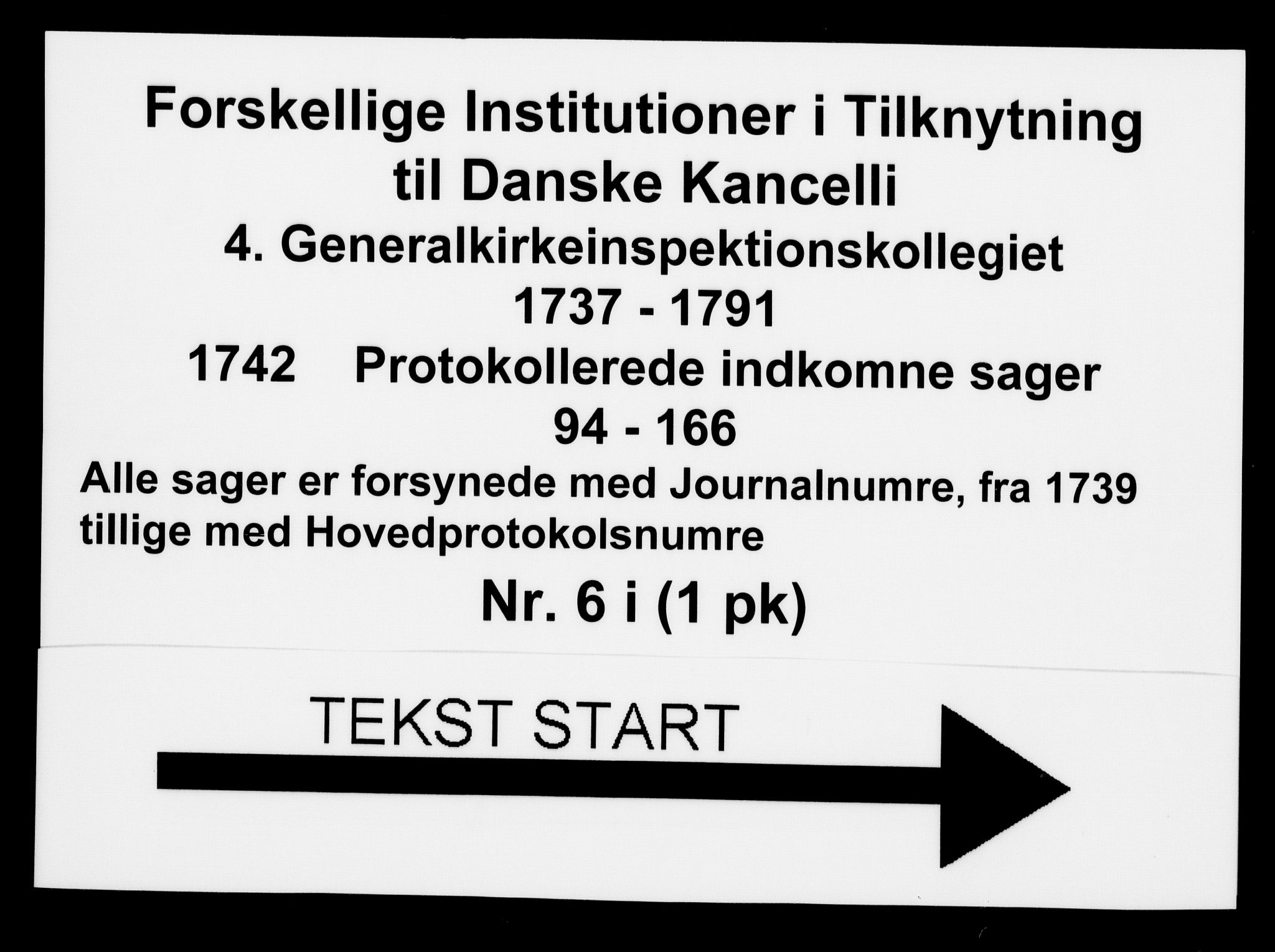 Generalkirkeinspektionskollegiet, DRA/A-0008/F4-06/F4-06-09: Protokollerede indkomne sager, 1742