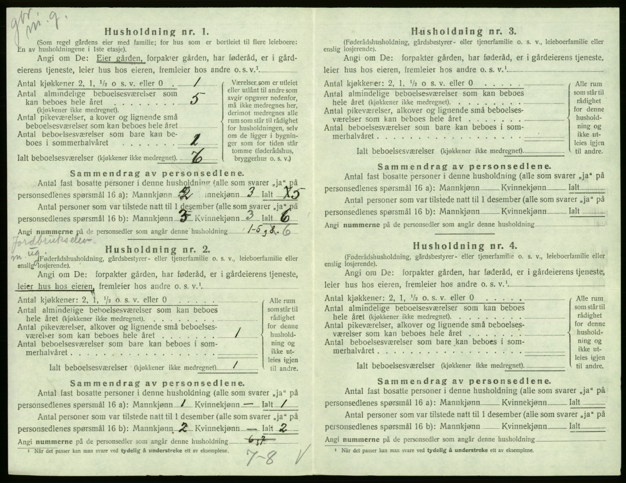 SAB, 1920 census for Kinsarvik, 1920, p. 143