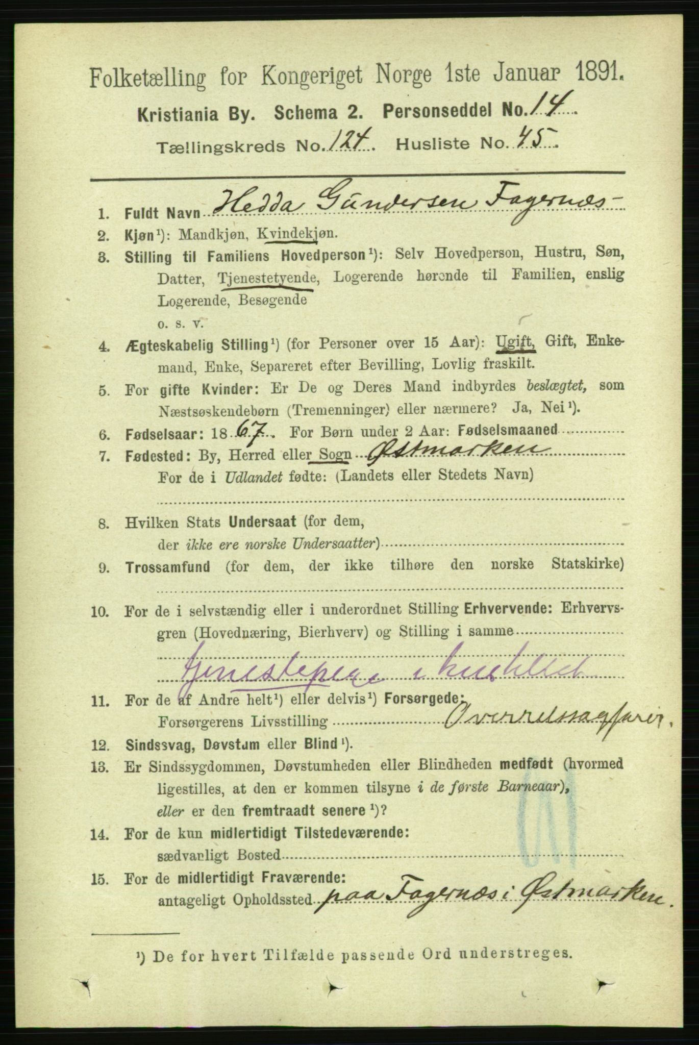 RA, 1891 census for 0301 Kristiania, 1891, p. 66192