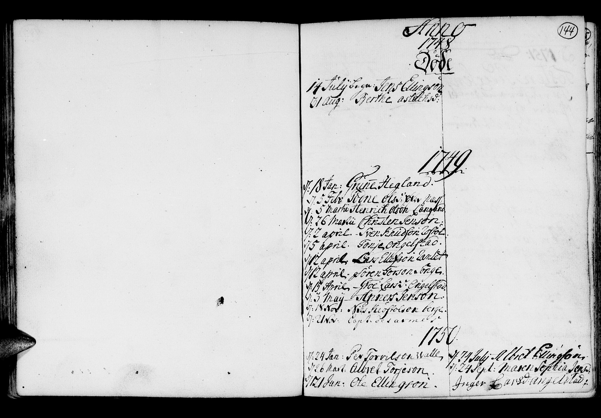 Holt sokneprestkontor, AV/SAK-1111-0021/F/Fb/L0005: Parish register (copy) no. B 5, 1746-1764, p. 144