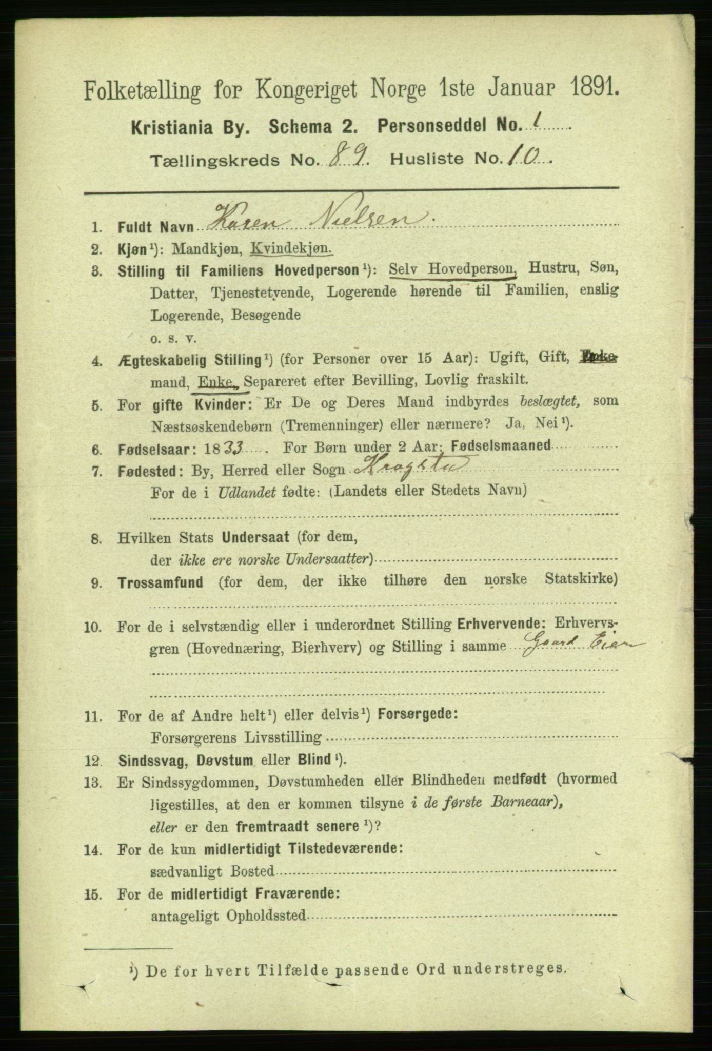 RA, 1891 census for 0301 Kristiania, 1891, p. 44303