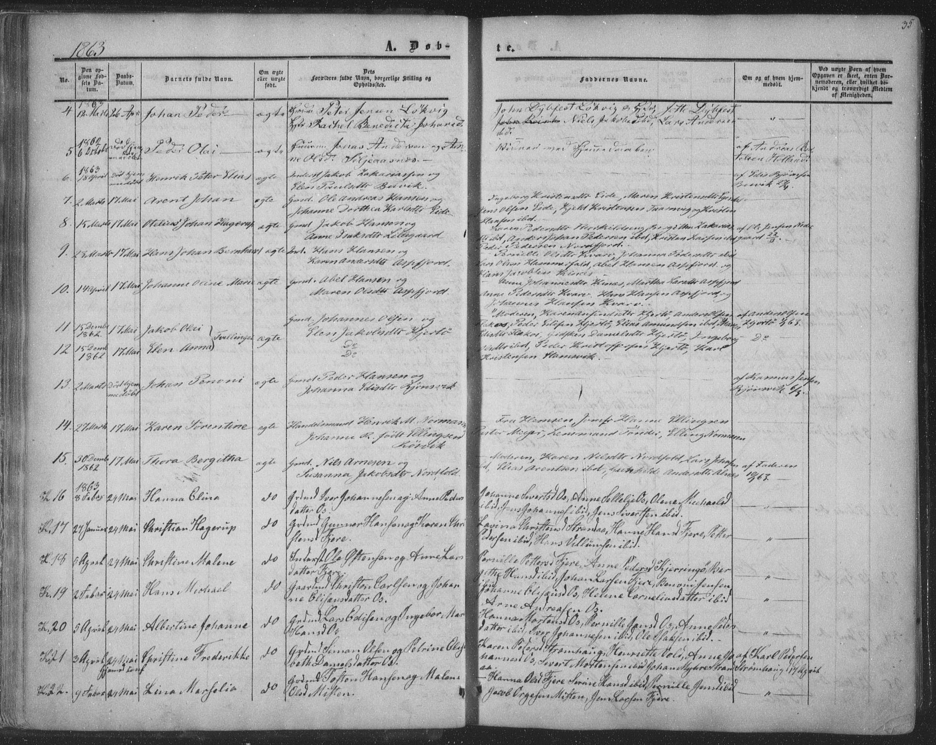 Ministerialprotokoller, klokkerbøker og fødselsregistre - Nordland, AV/SAT-A-1459/853/L0770: Parish register (official) no. 853A09, 1857-1870, p. 35